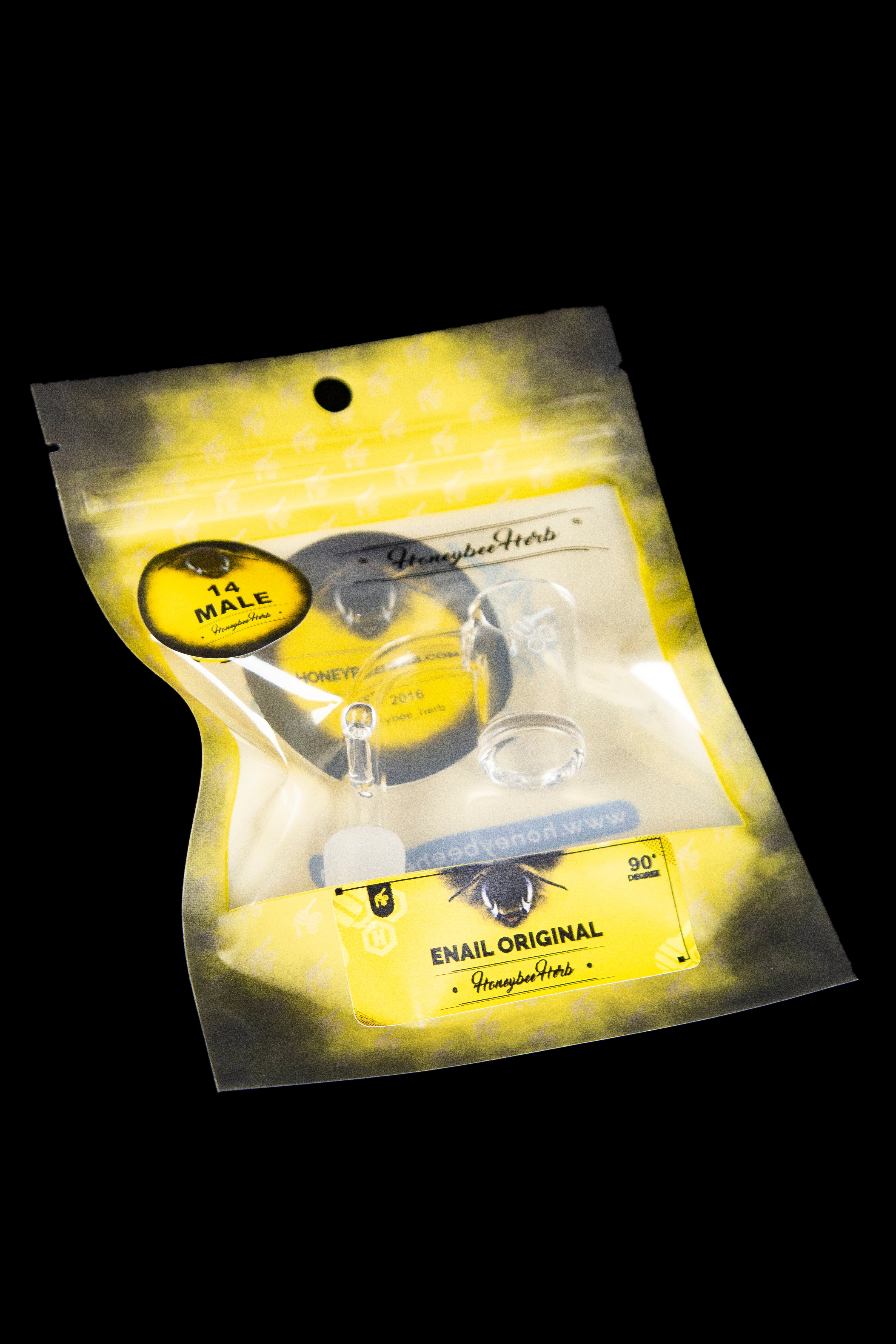 Honeybee Herb Enail Premium Yellow Line Quartz Banger - Elevate Your Dab Experience