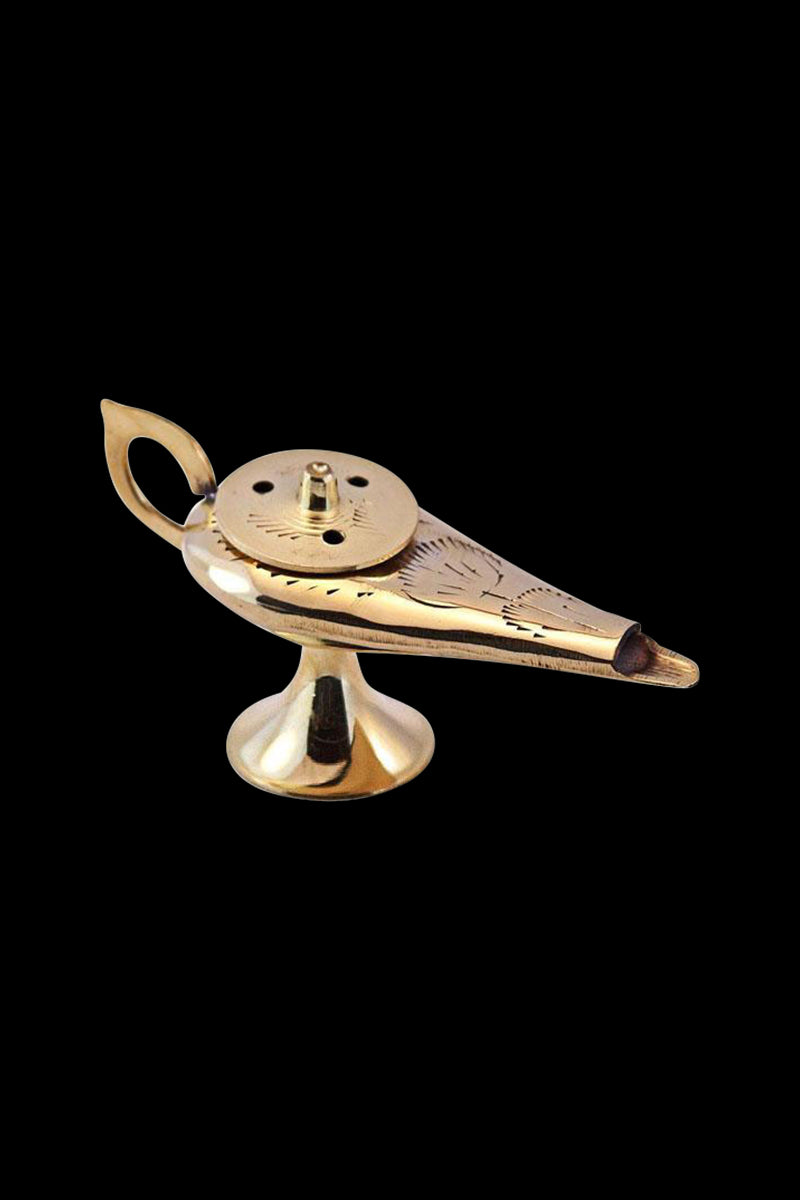 Enchanting Aladdin's Magic Lamp Brass Incense Burner