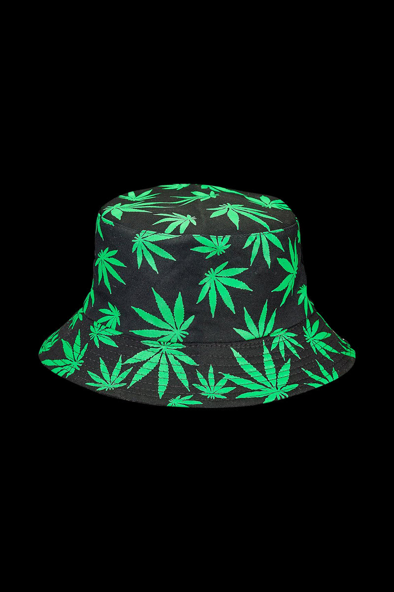 Awesome Bucket Hat with Stunning Green Hemp Leaf Print
