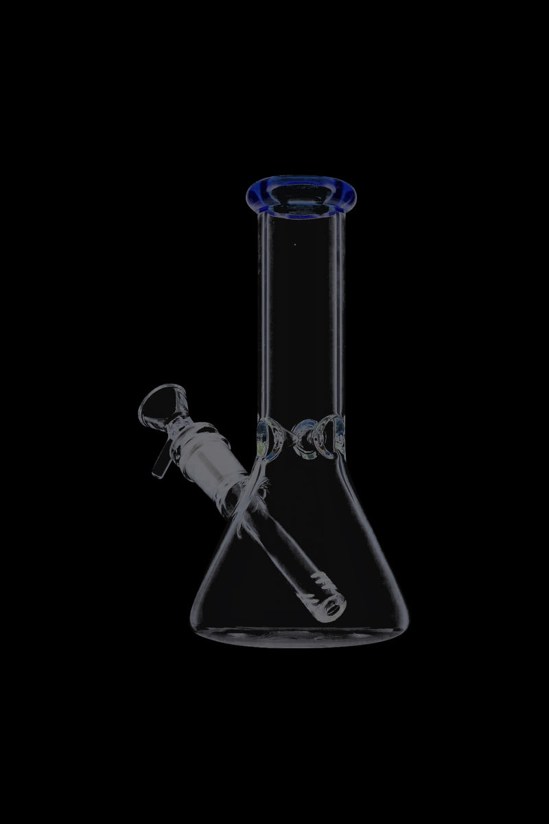 Exquisite Glass Beaker Base Ice Bong with Vibrant Colored Mouthpiece