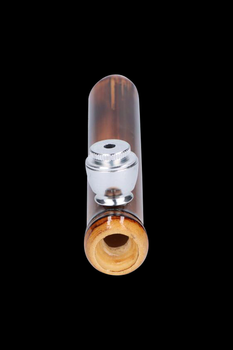 Elegant Bamboo Steamroller Pipe with Capped Herb Bowl