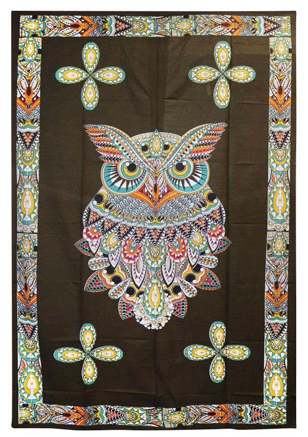 Enchanting Multi - Color Owl Tapestry
