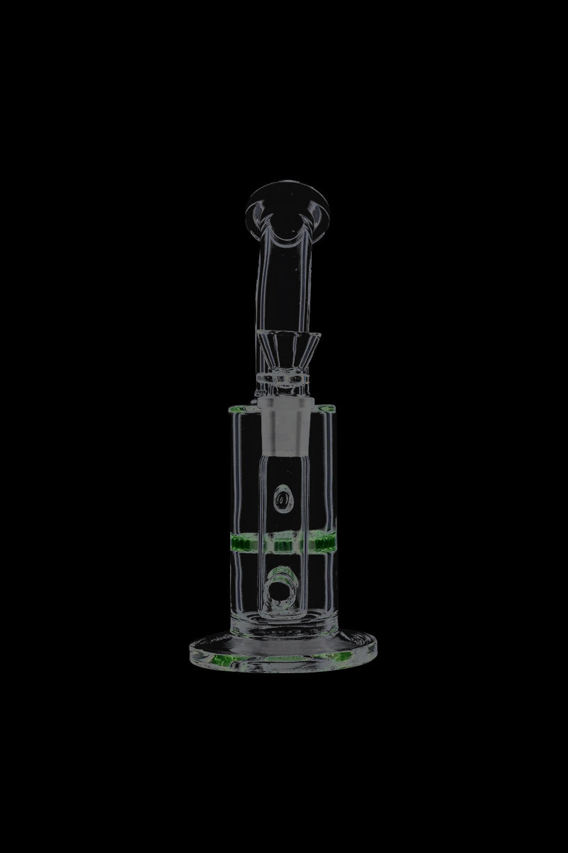 Stylish 9-Inch Glass Bubbler with HoneyComb Disc Perc