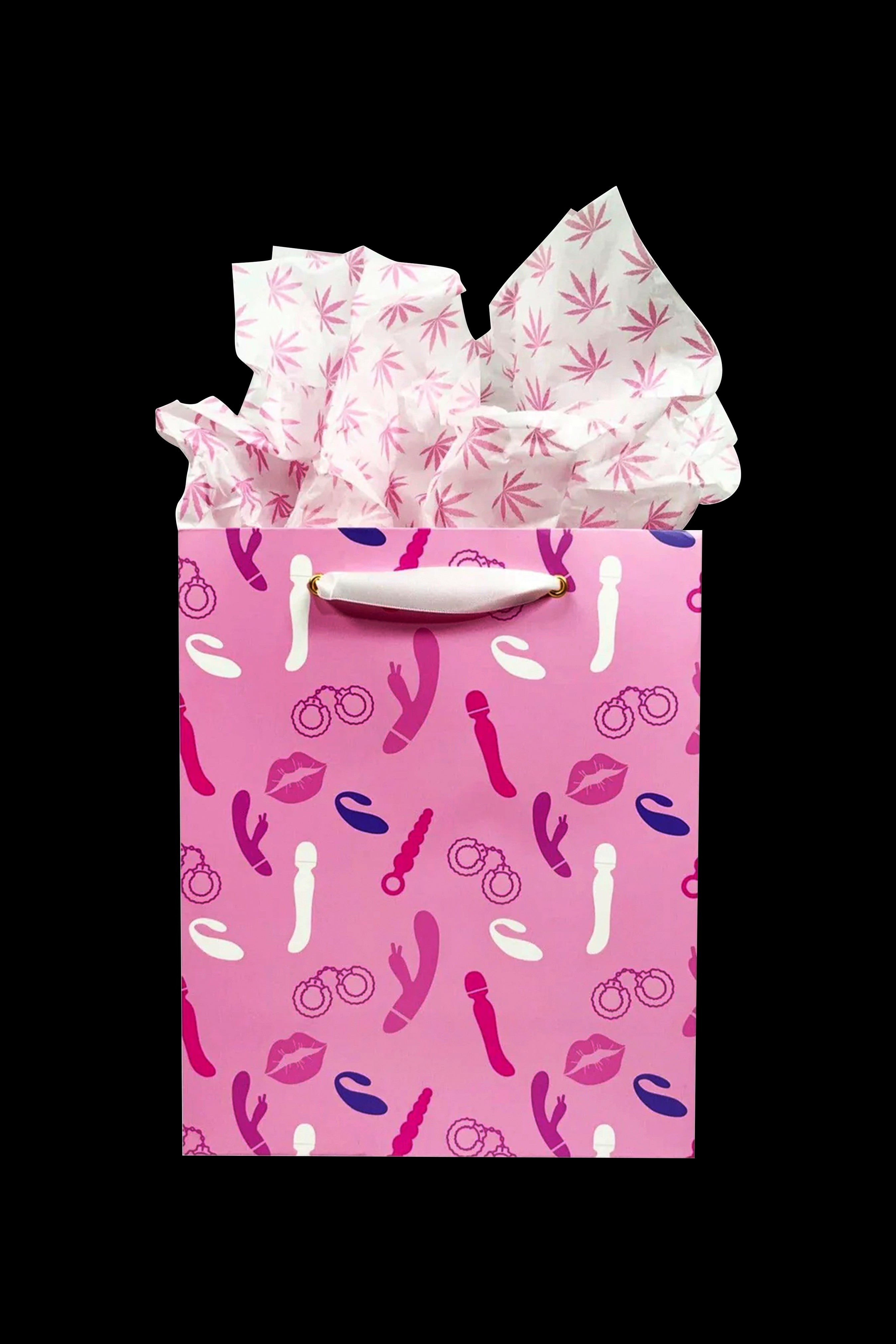 KushKards Premium Cannabis - Themed Gift Bag & Tissue Paper Set