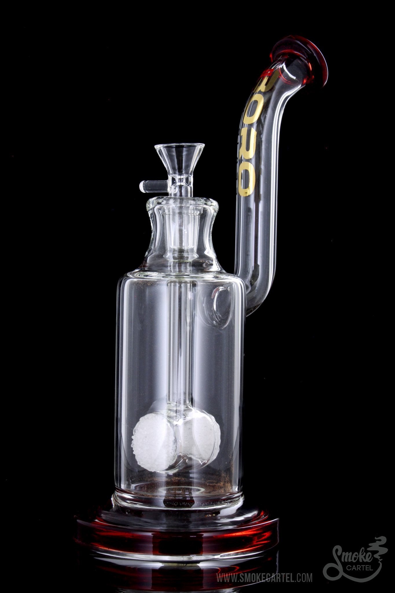 BoroTech Glass Rok Bubbler: Suspended Frit Drum Perc Magic