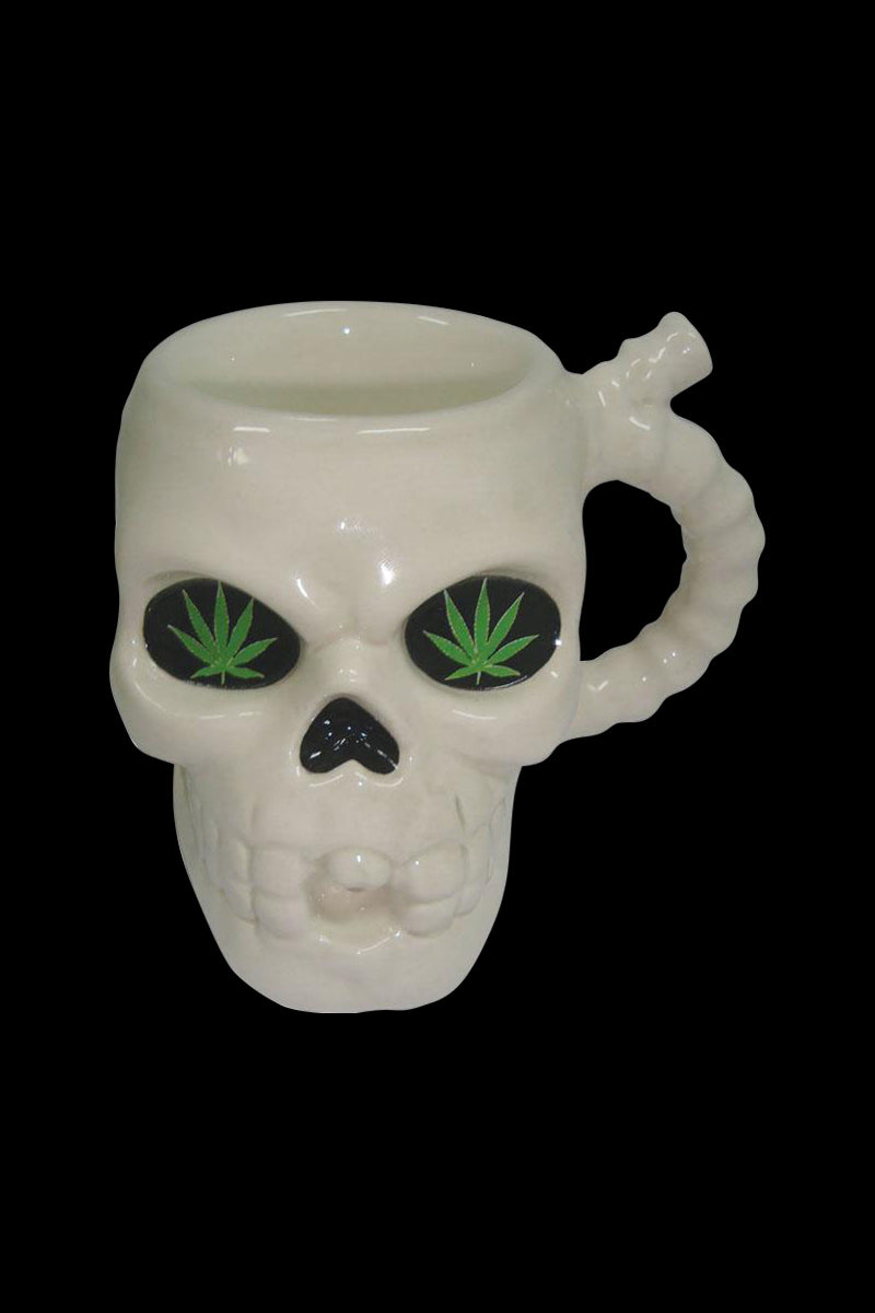 Exquisite Ceramic White Skull Mug Pipe