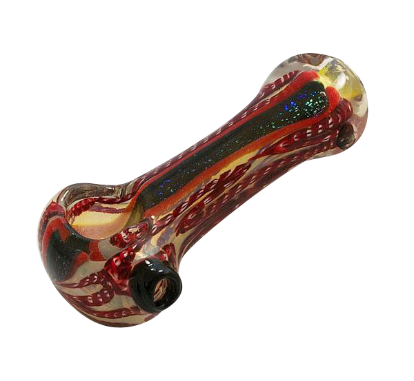 Stunning Multicolor Handblown Glass Pipe with Mesmerizing Interior Twists