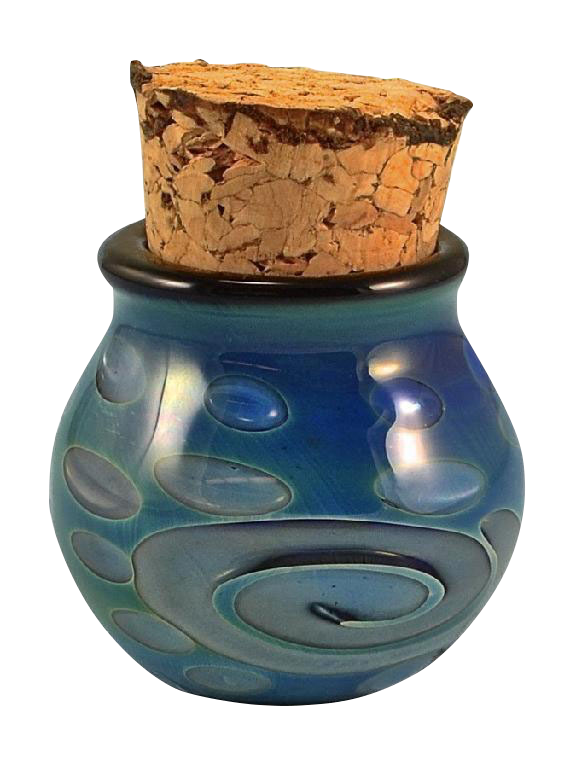 Enchanting Iridescent Swirls Nug Jar with Cork