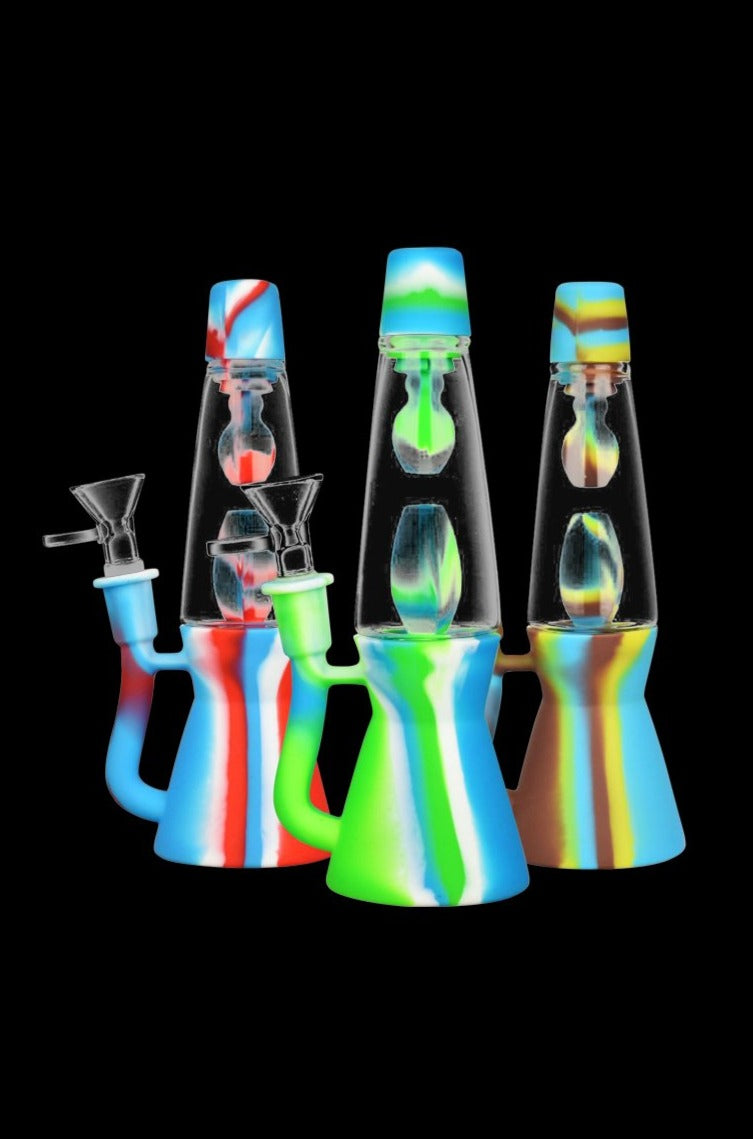 Futuristic Lava Lamp Silicone Water Pipe - A Retro Smoking Essential