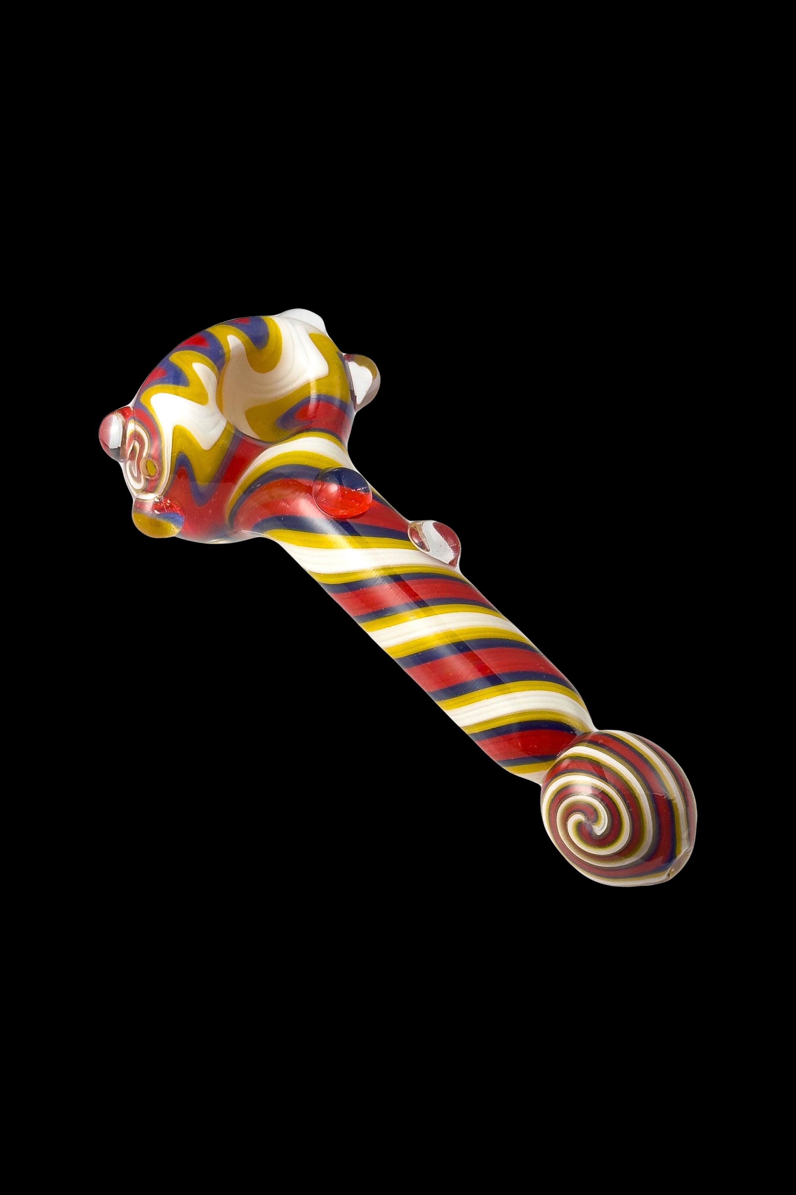 The Crush Eye-Catching Spiral Body Wig-Wag Head Hand Pipe with Bulb Mouthpiece
