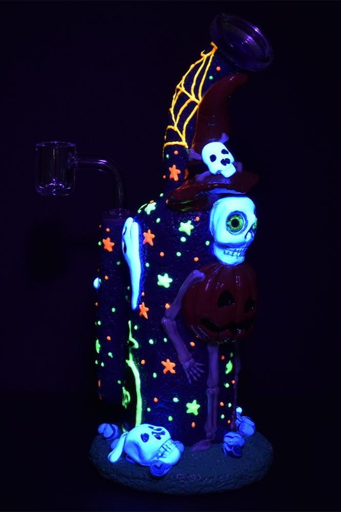Thrilling Frightening Fiesta Glass Dab Rig: A Skeleton Celebration!