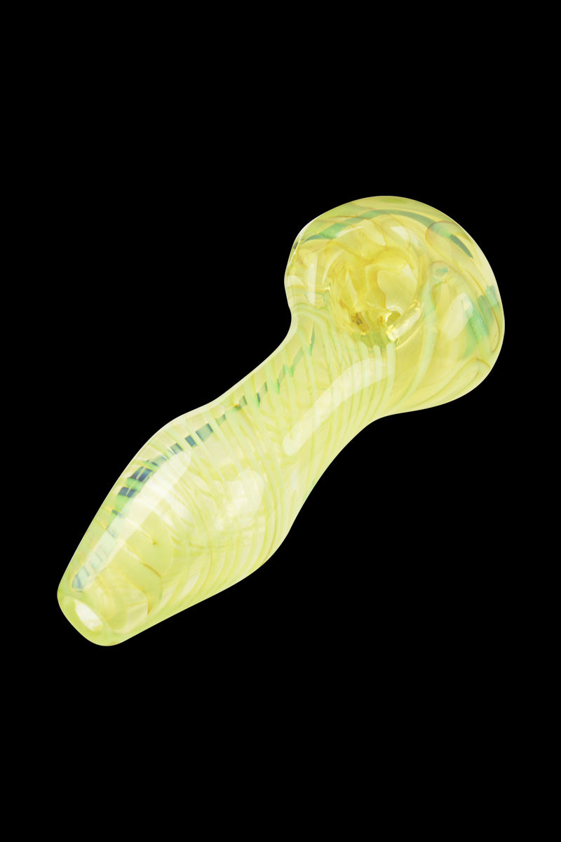 Glassheads Magical Color - Changing Green Slyme Inside - Out Spoon Pipe