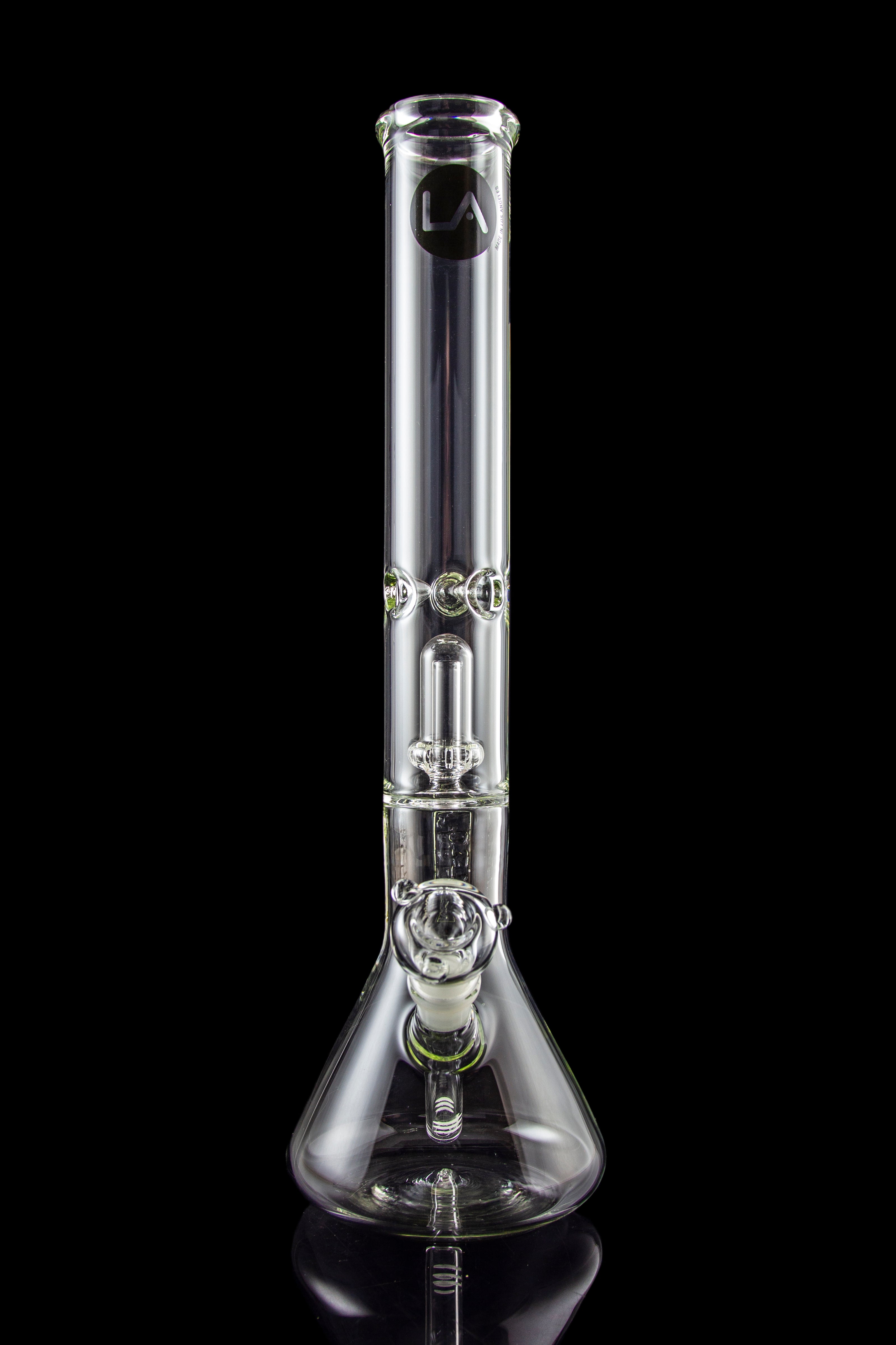 LA Pipes 5mm Thick Beaker Water Pipe with Showerhead Perc - Enjoy Super Smooth Hits!