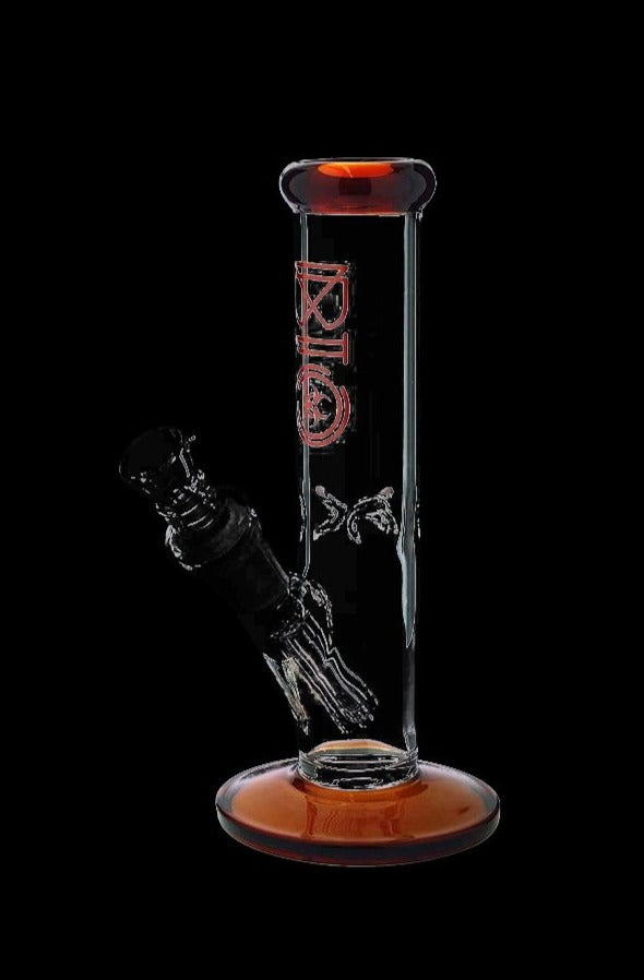 Bio Hazard Glass Straight Ice Bong with Stunning Color Accents