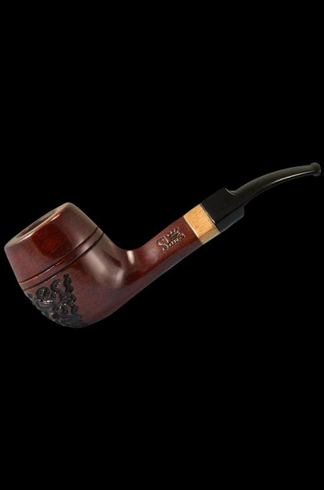 Exquisitely Engraved Bulldog Rosewood Tobacco Pipe