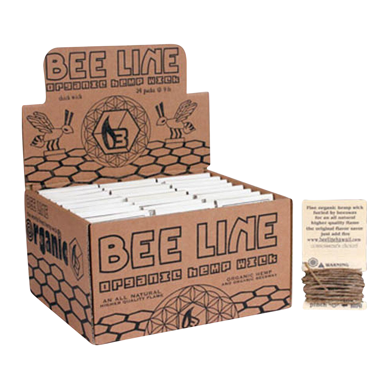 Bee Line Organic Hemp Wick - Bulk Display: Your Affordable, Travel - Friendly Smoking Companion