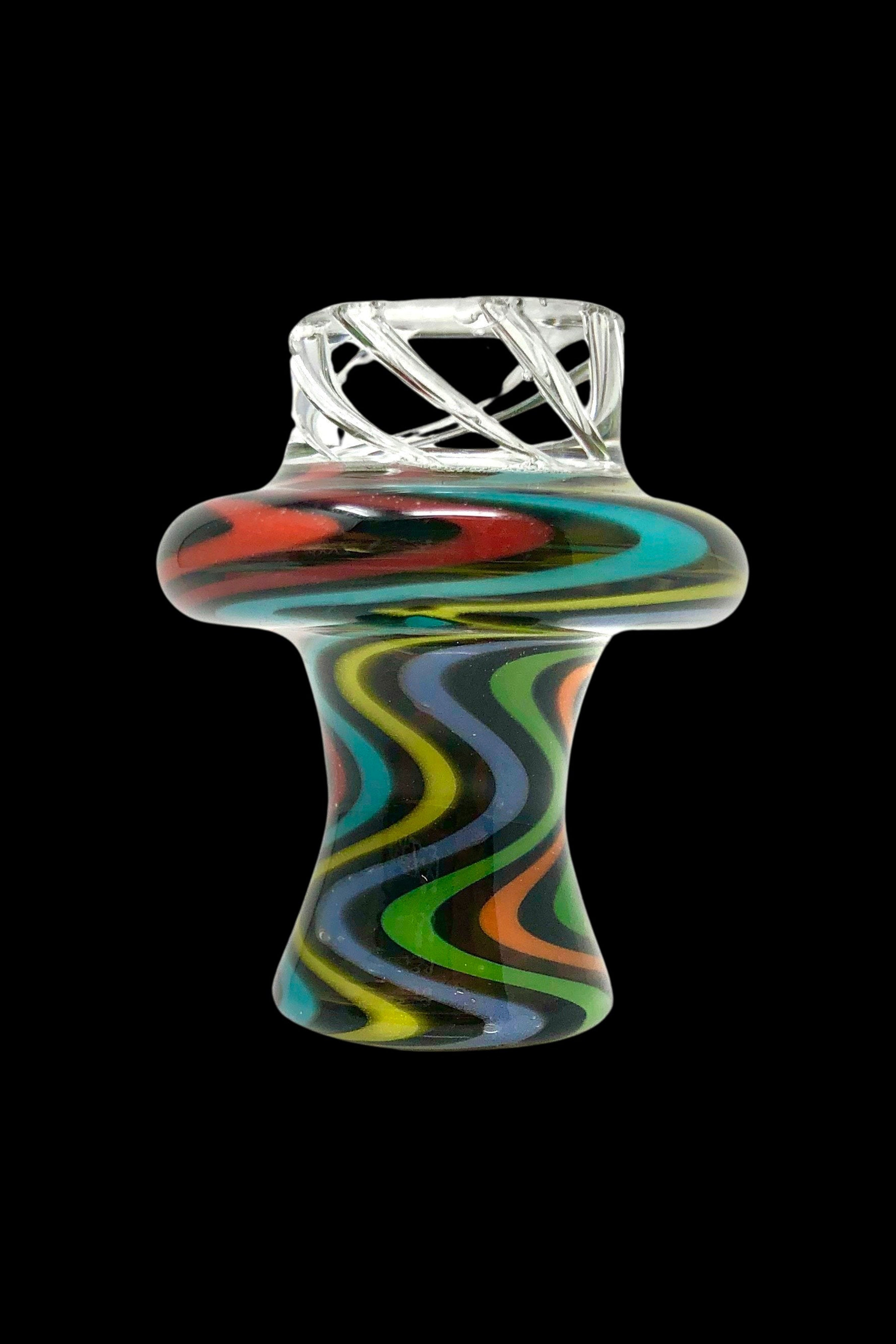 AFM Glass Turbo Reversal Glass Spinner Cap with 2 Pearls - Dabbing Perfection