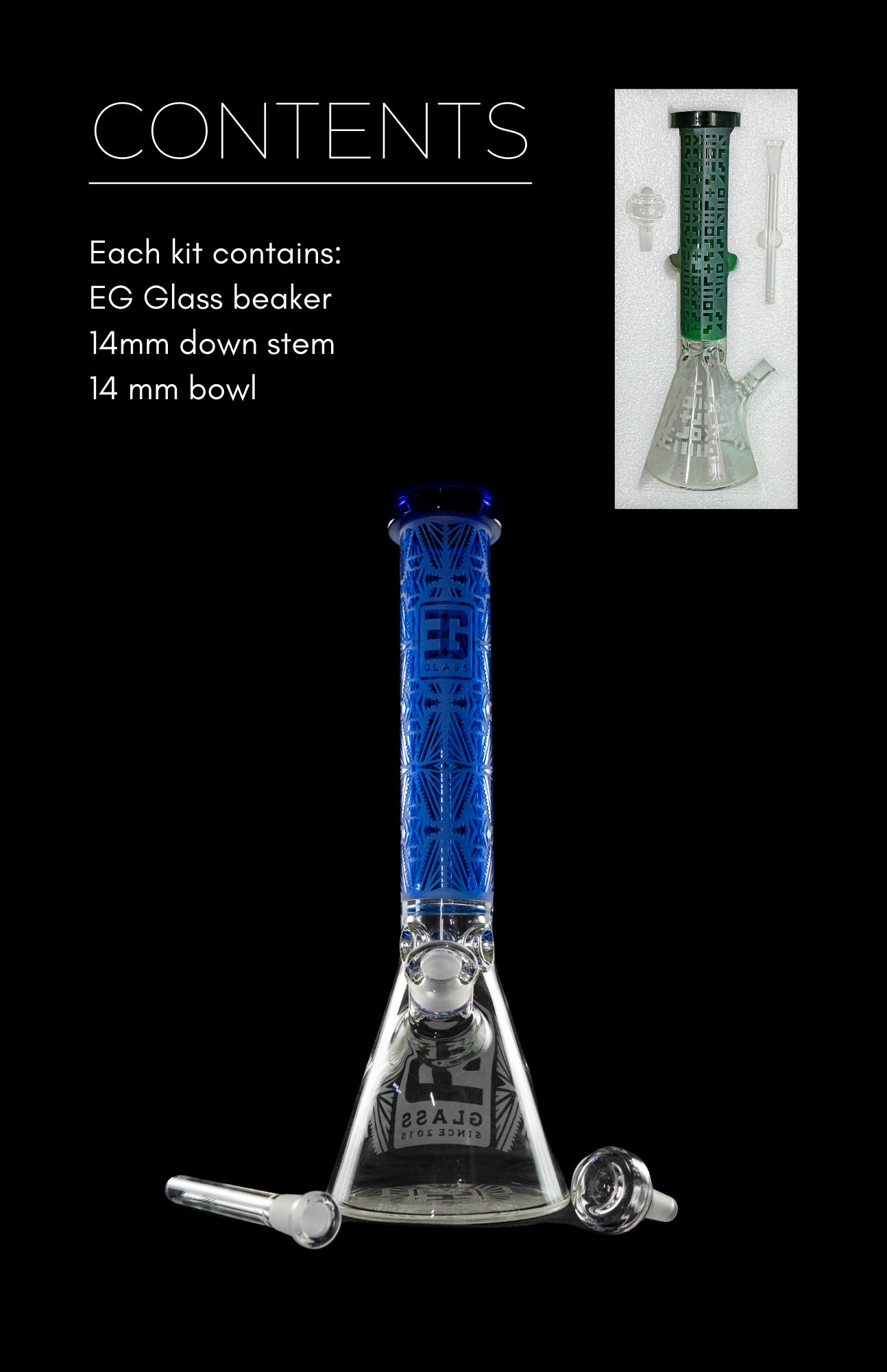 EG Glass Stunning Square Water Pipe