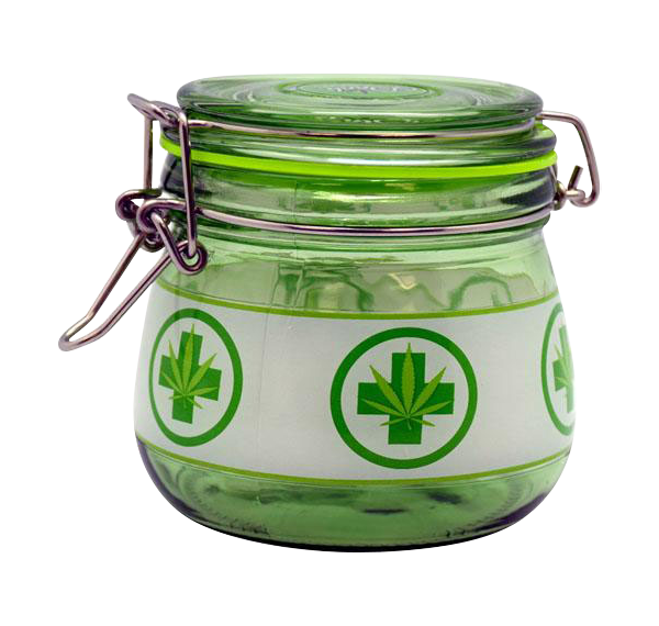 Stylish Medical Leaf Glass Herb Storage Jar