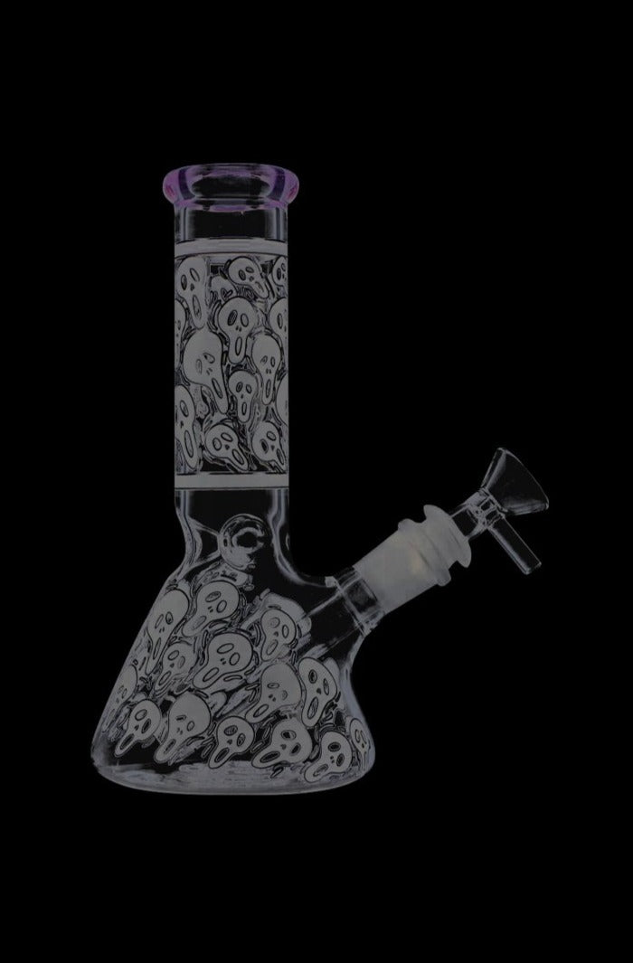 Stunning Ghost Face Mini Beaker Ice Bong