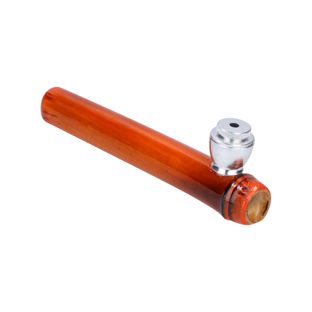 Elegant Bamboo Steamroller Pipe with Capped Herb Bowl