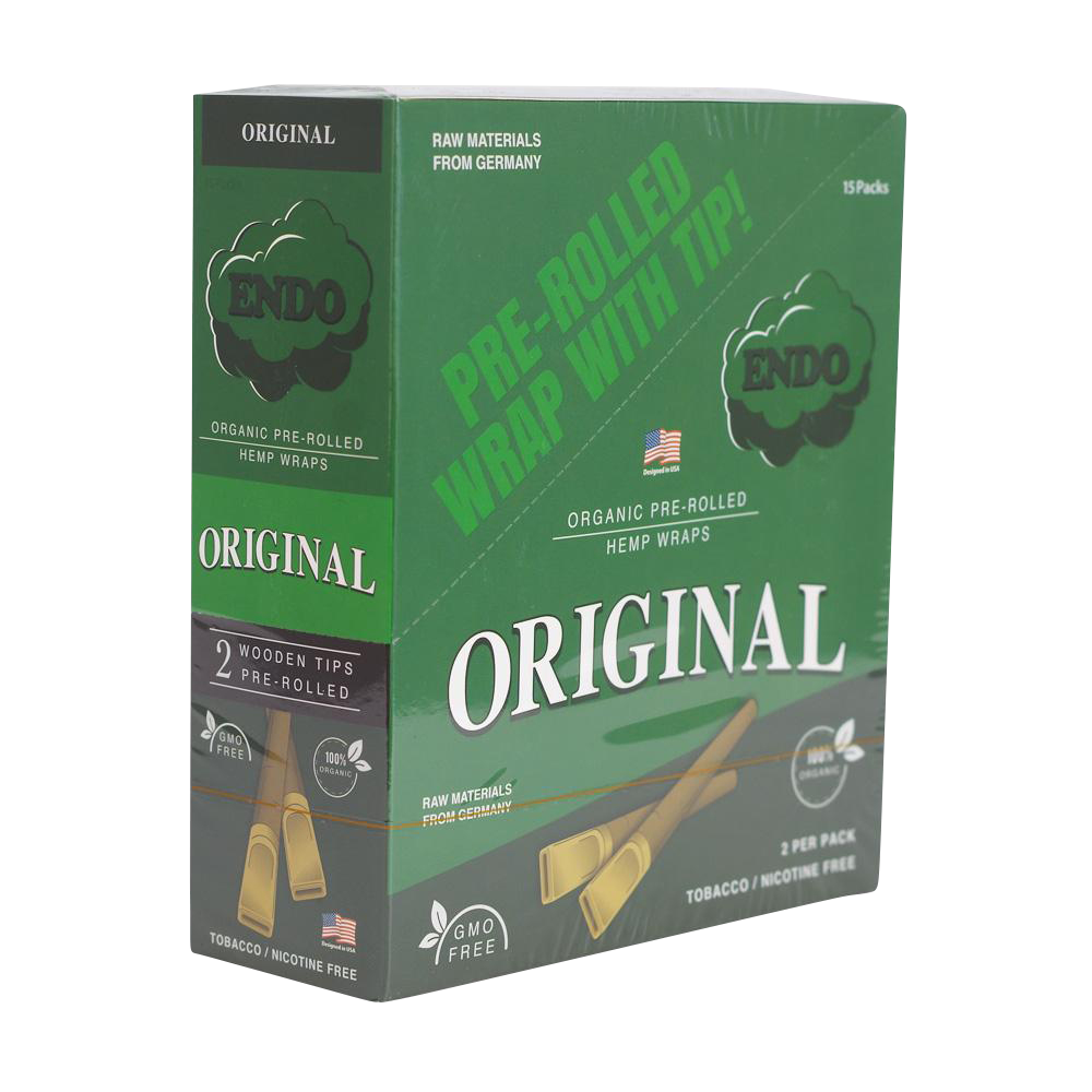 Endo Premium Pre-Rolled Hemp Wraps - 15 Pack Bundle