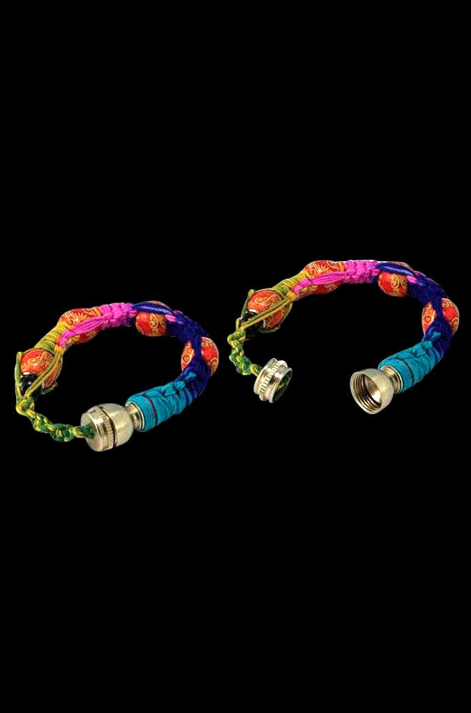 Colorful Beaded Stealth Smoking Bracelet Pipe