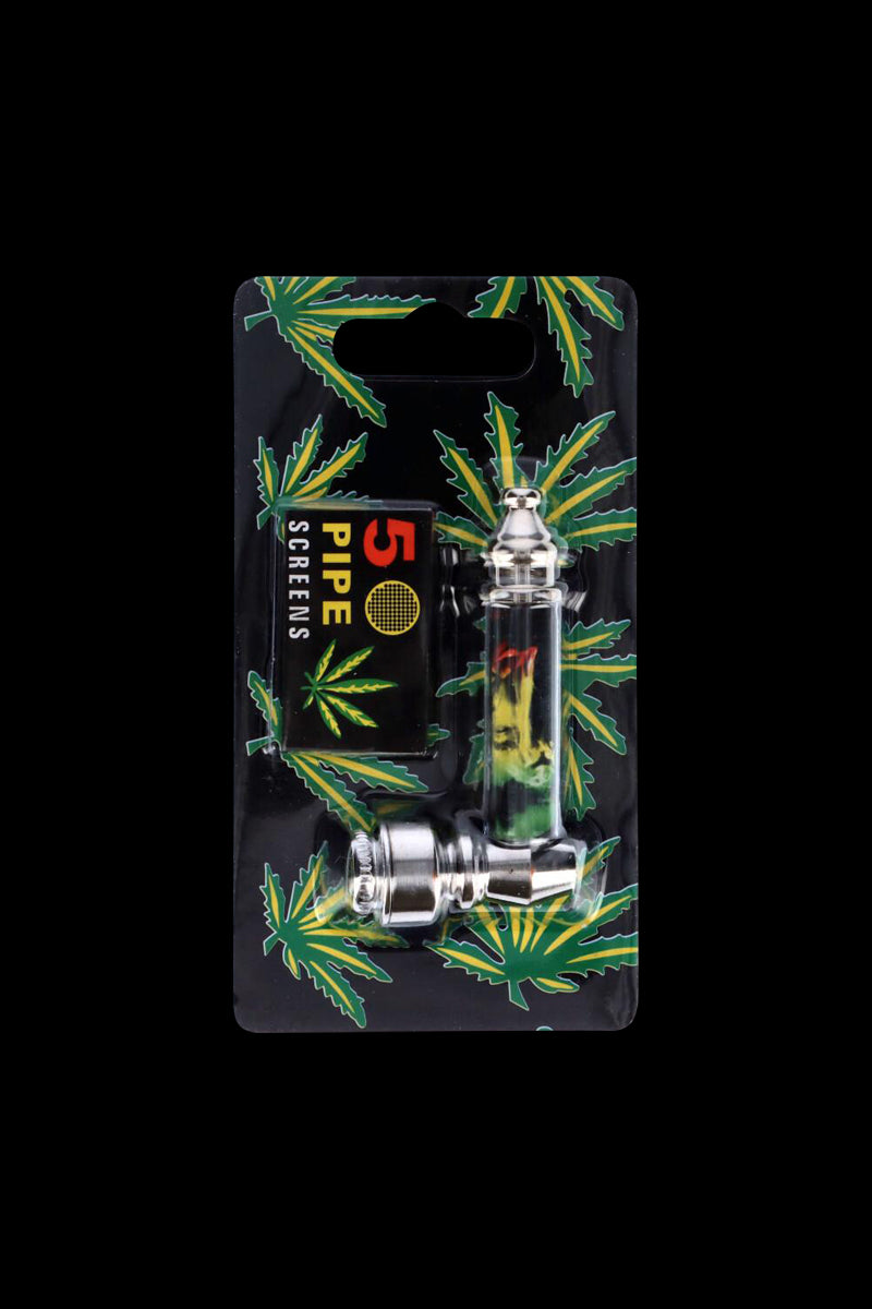 Indestructible Rasta-Themed Metal Hand Pipe