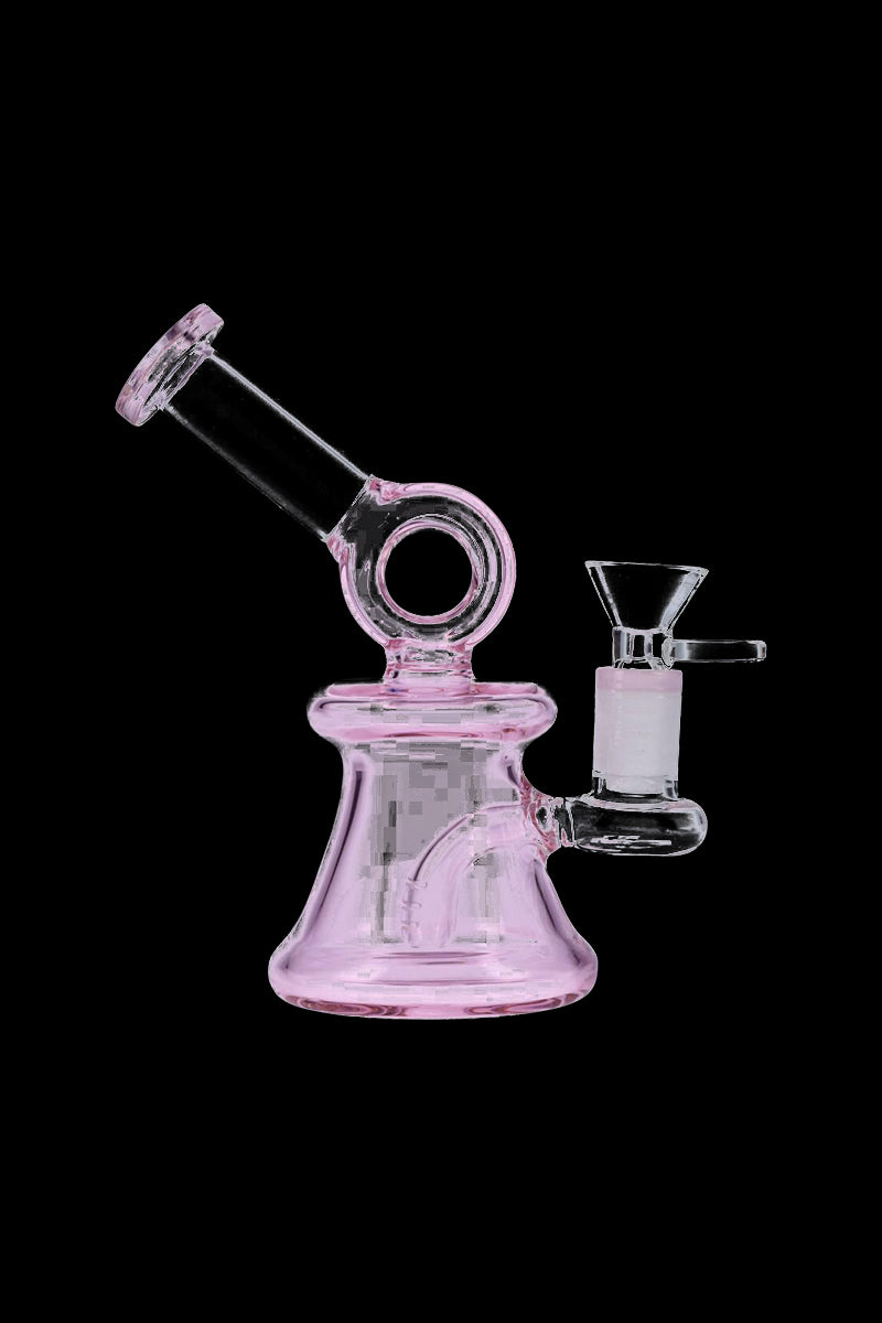 Stunning Glass Bubbler with Bell Base and Hoop Neck Design