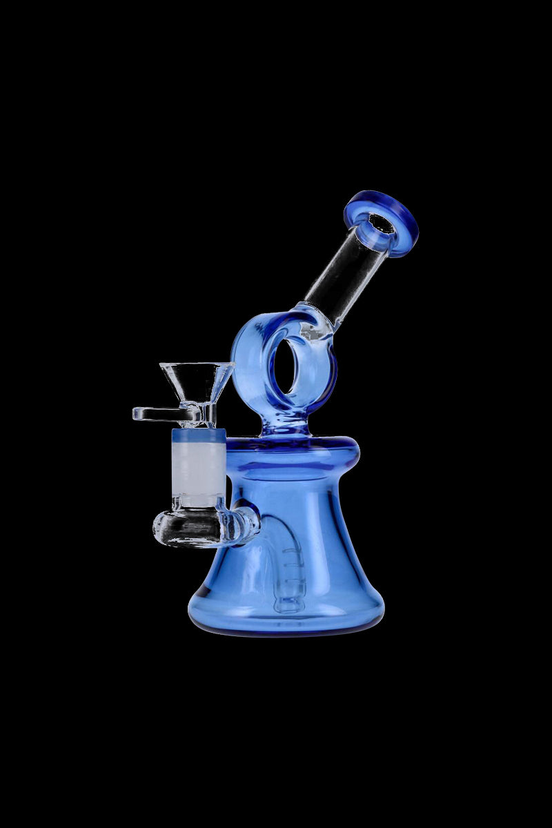 Stunning Glass Bubbler with Bell Base and Hoop Neck Design