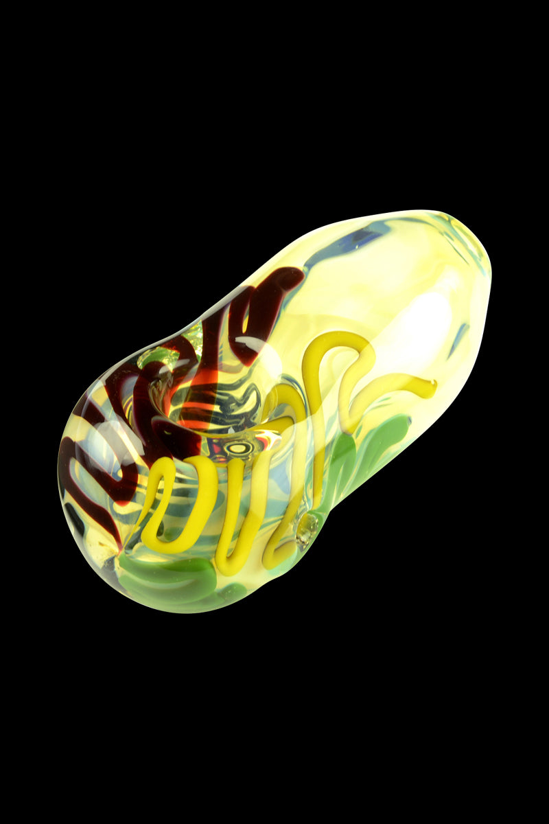 Glassheads Fumed Egg Spoon Pipe with Rasta Strings - A Stylish Smoking Essential