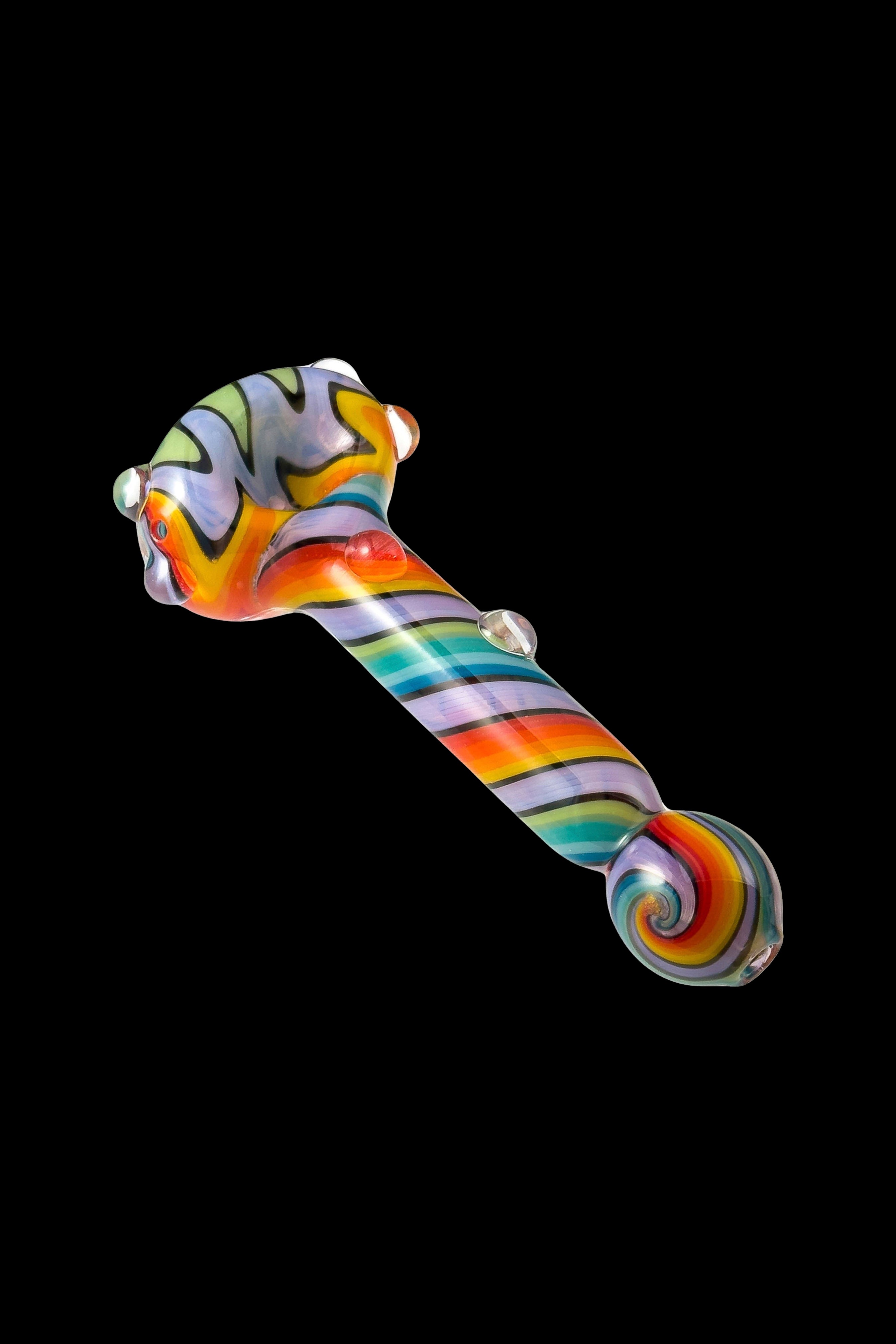 The Crush Eye-Catching Spiral Body Wig-Wag Head Hand Pipe with Bulb Mouthpiece