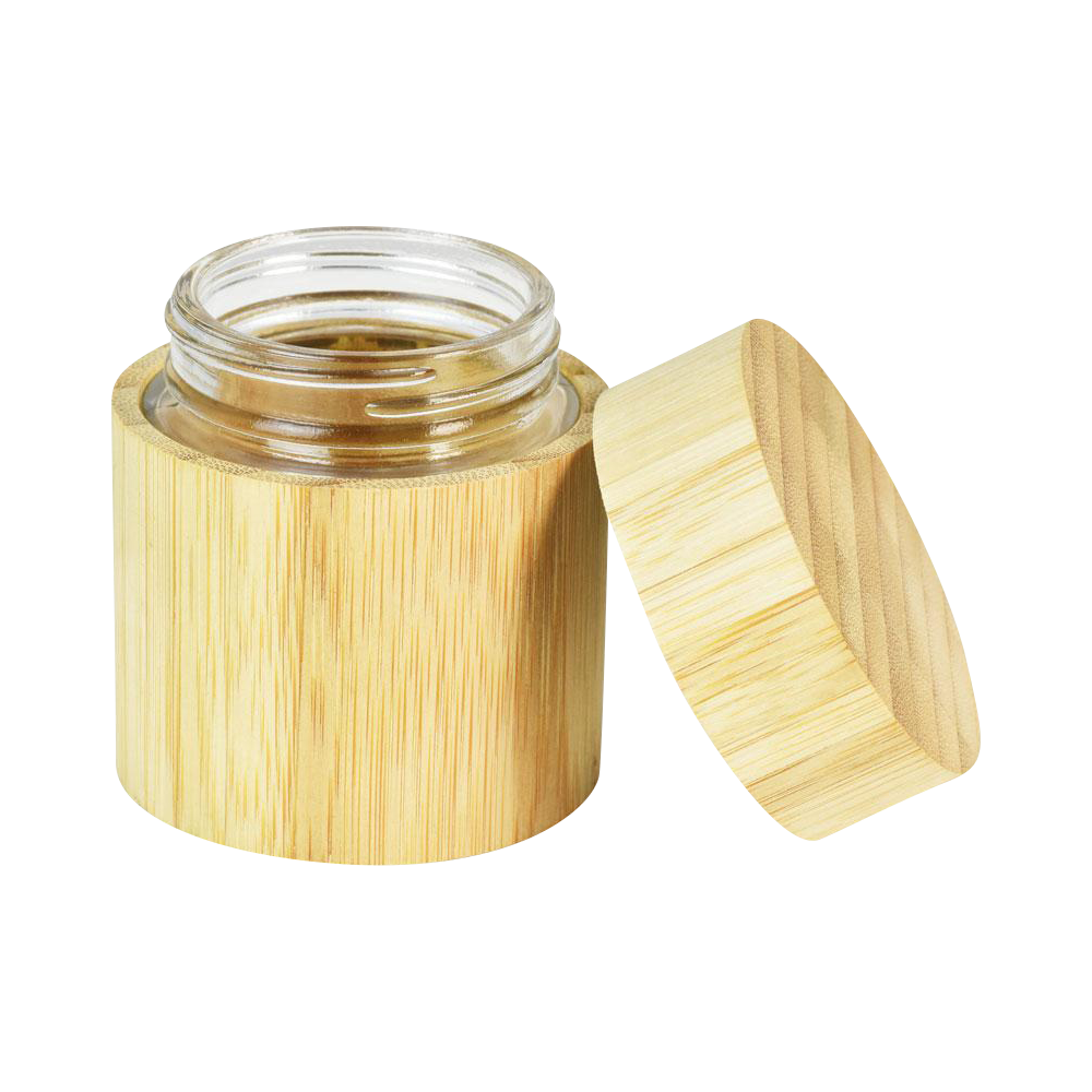 Exquisite Bamboo-Encased Childproof Glass Storage Jars