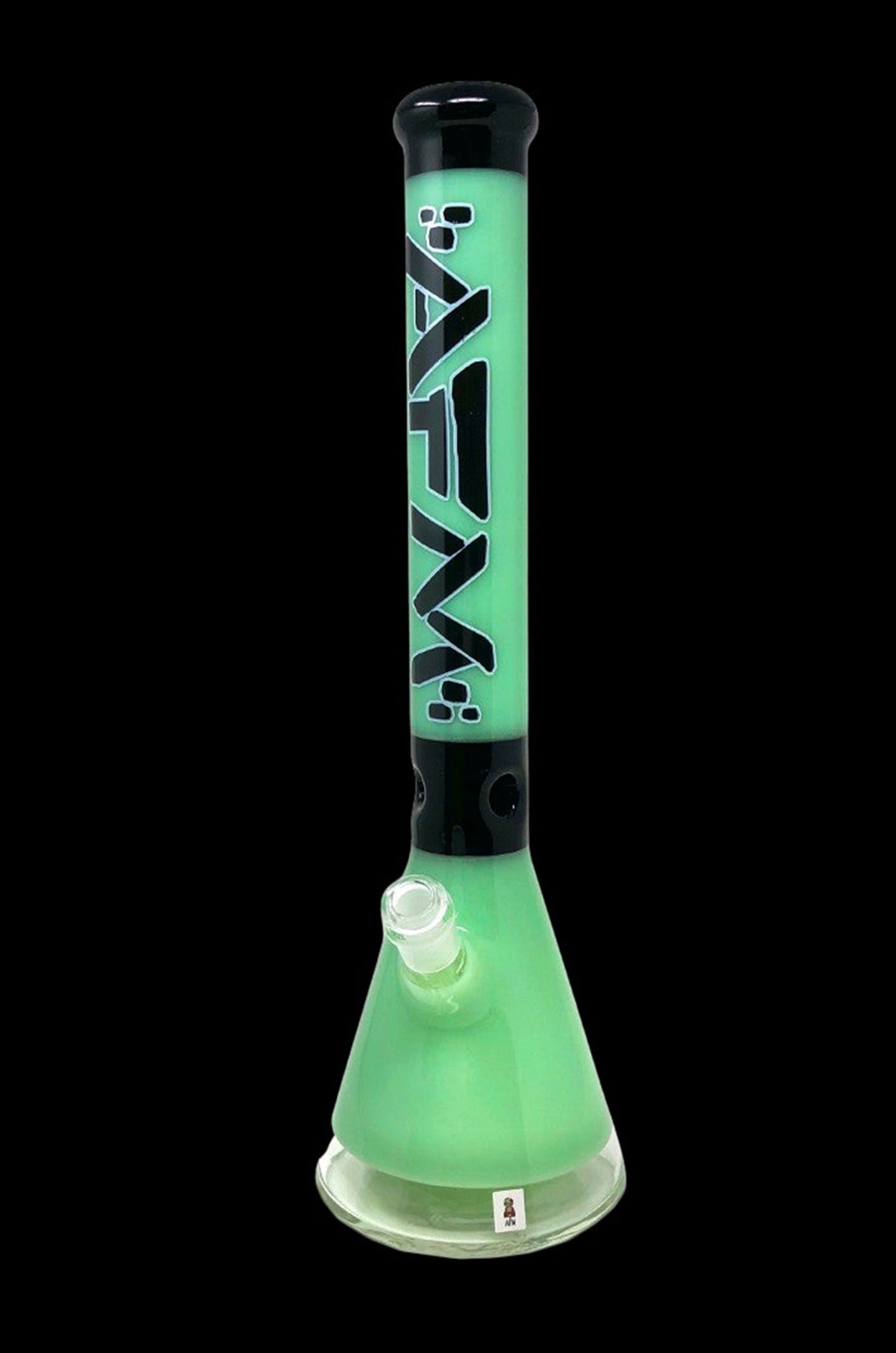 AFM Glass The Pulsar Beaker 18 - Stunning Clear Bottom Mint/Black