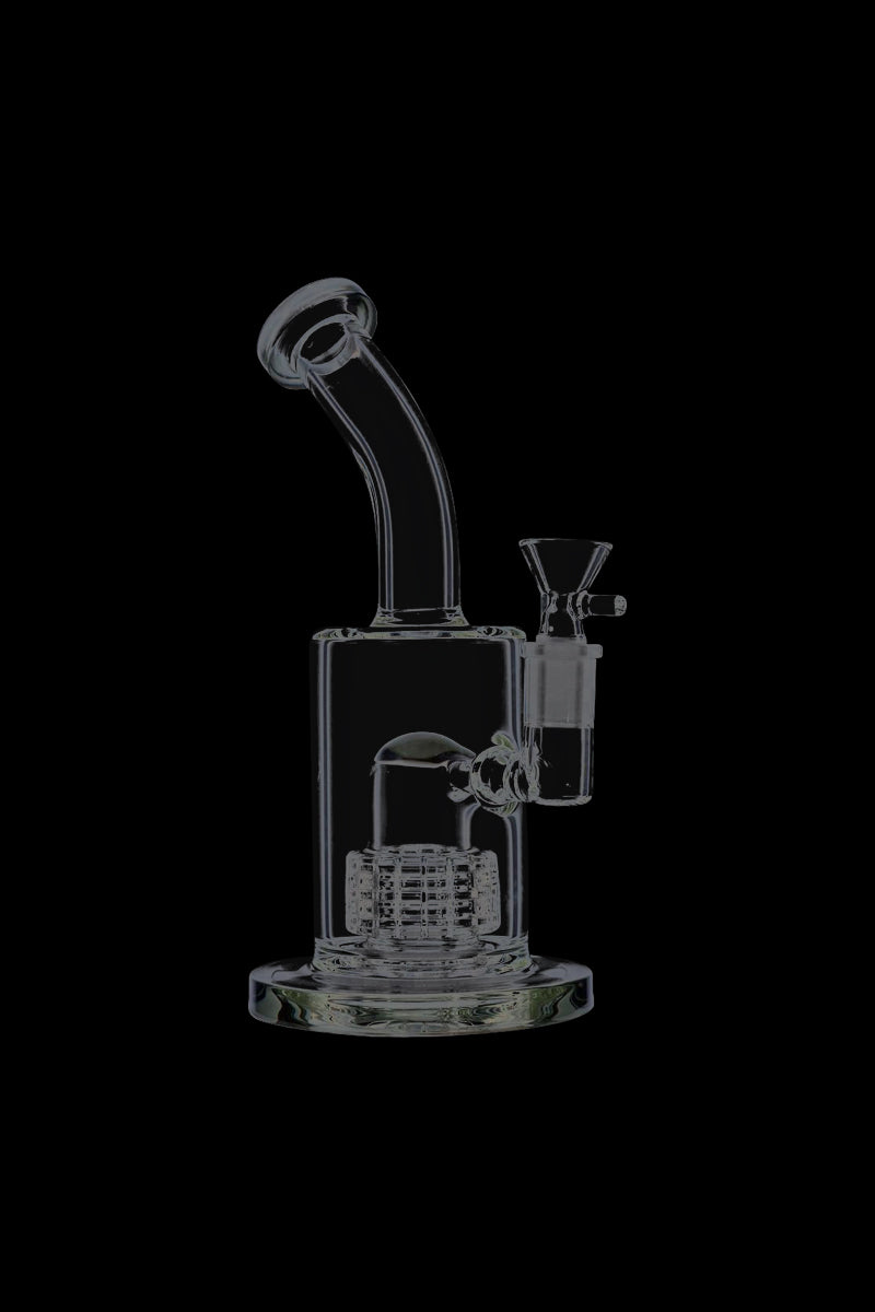 Stylish Glass Bubbler with Slitted Drum Percolator