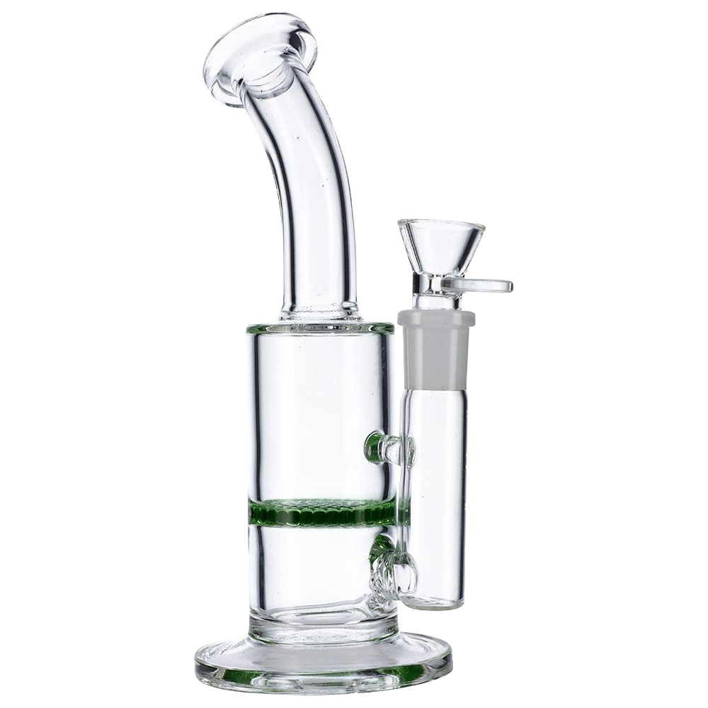 Stylish 9-Inch Glass Bubbler with HoneyComb Disc Perc