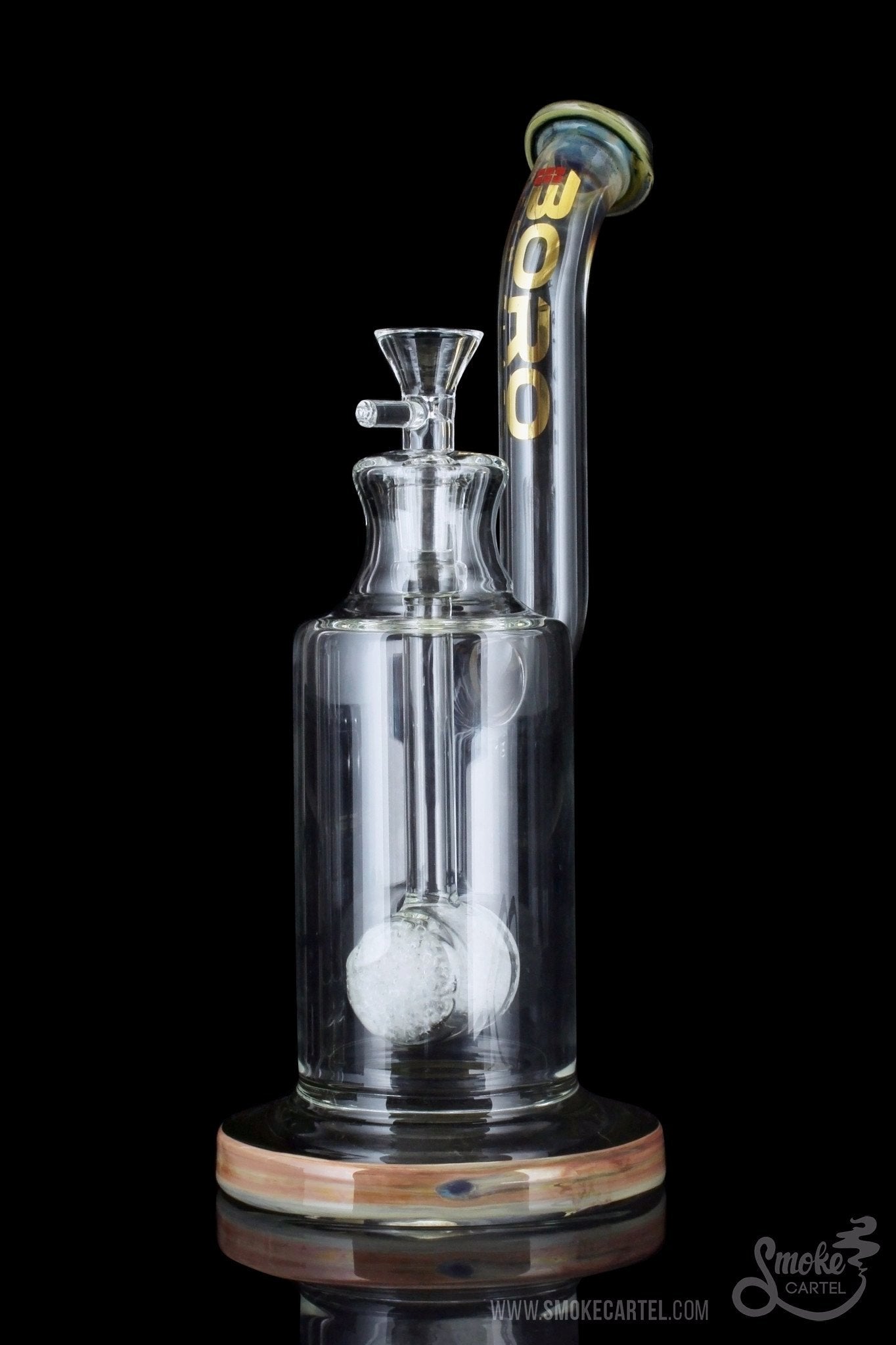 BoroTech Glass Rok Bubbler: Suspended Frit Drum Perc Magic