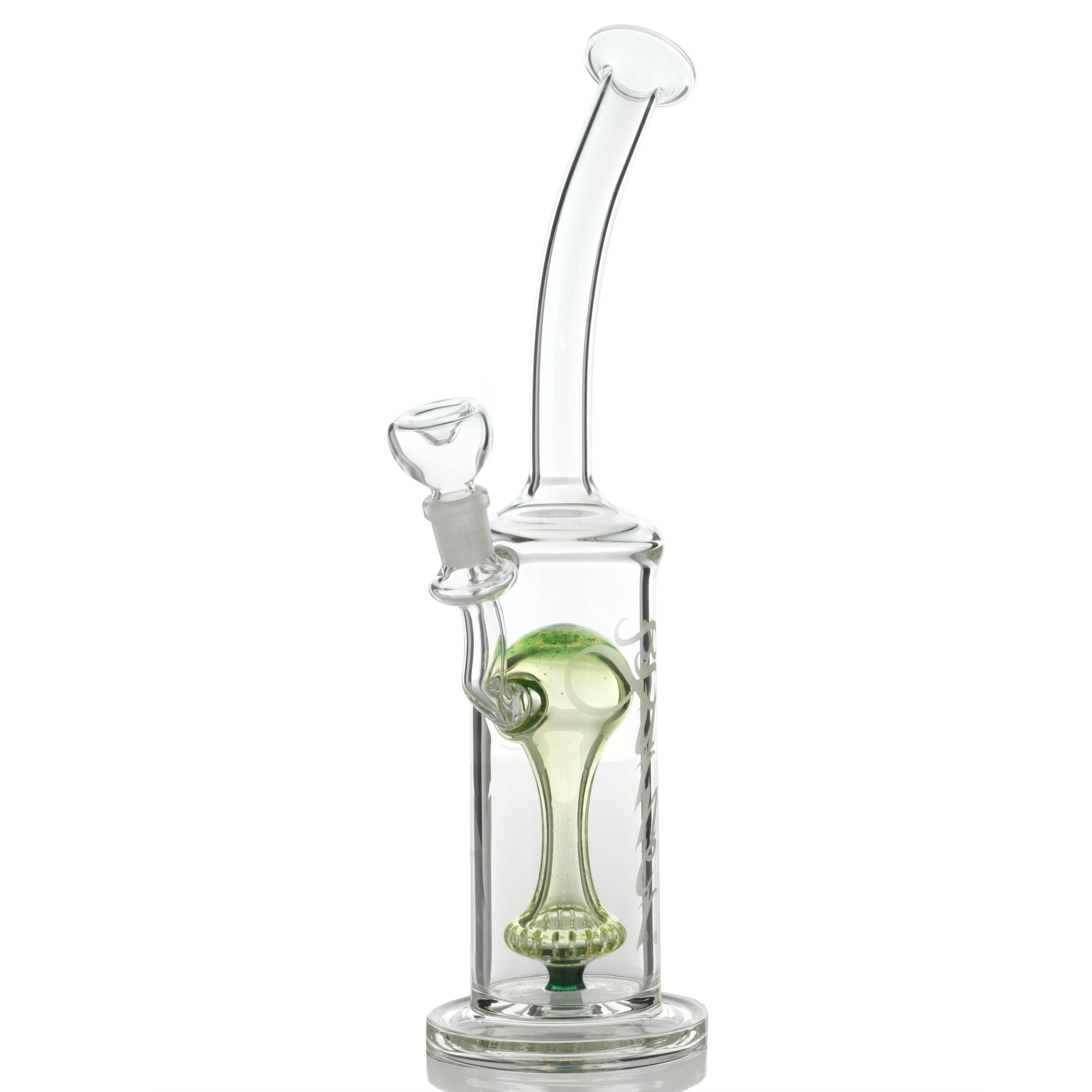 Burner Glassworks Illuminati Showerhead: Fat Can Bent Neck Rig - A Must - Have!