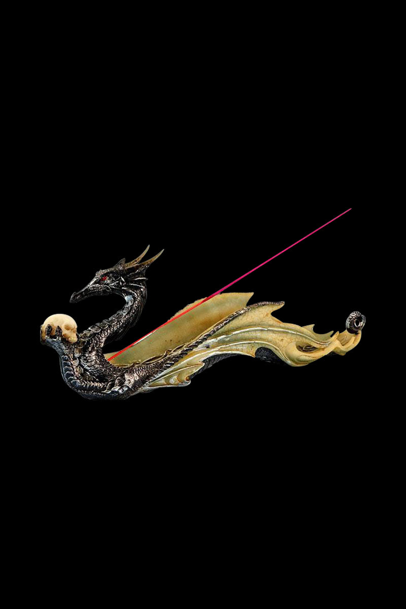 Enchanting Dragon-Holding Skull Incense Burner