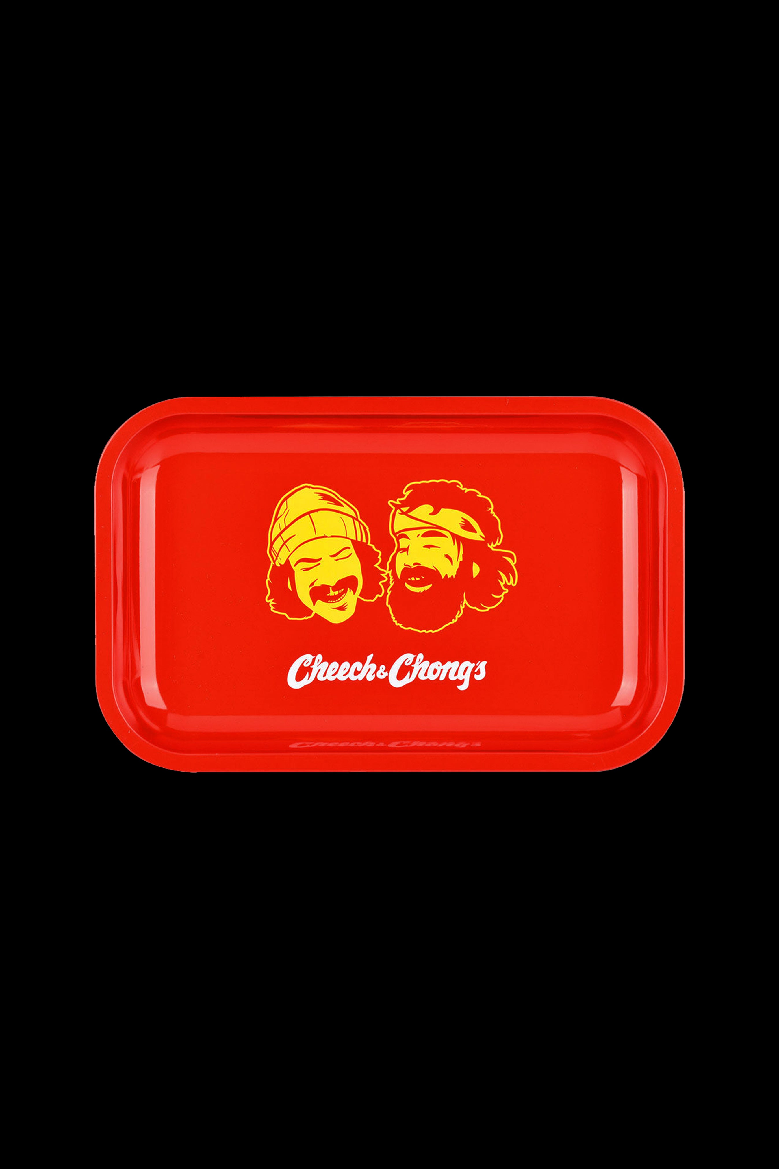 Cheech & Chong x Pulsar Red Faces Metal Rolling Tray with Lid - An Epic Stoner Essential