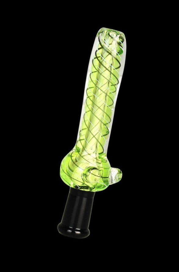 Eye-Catching Slime Green Glass Taster Bat with Black Bowl