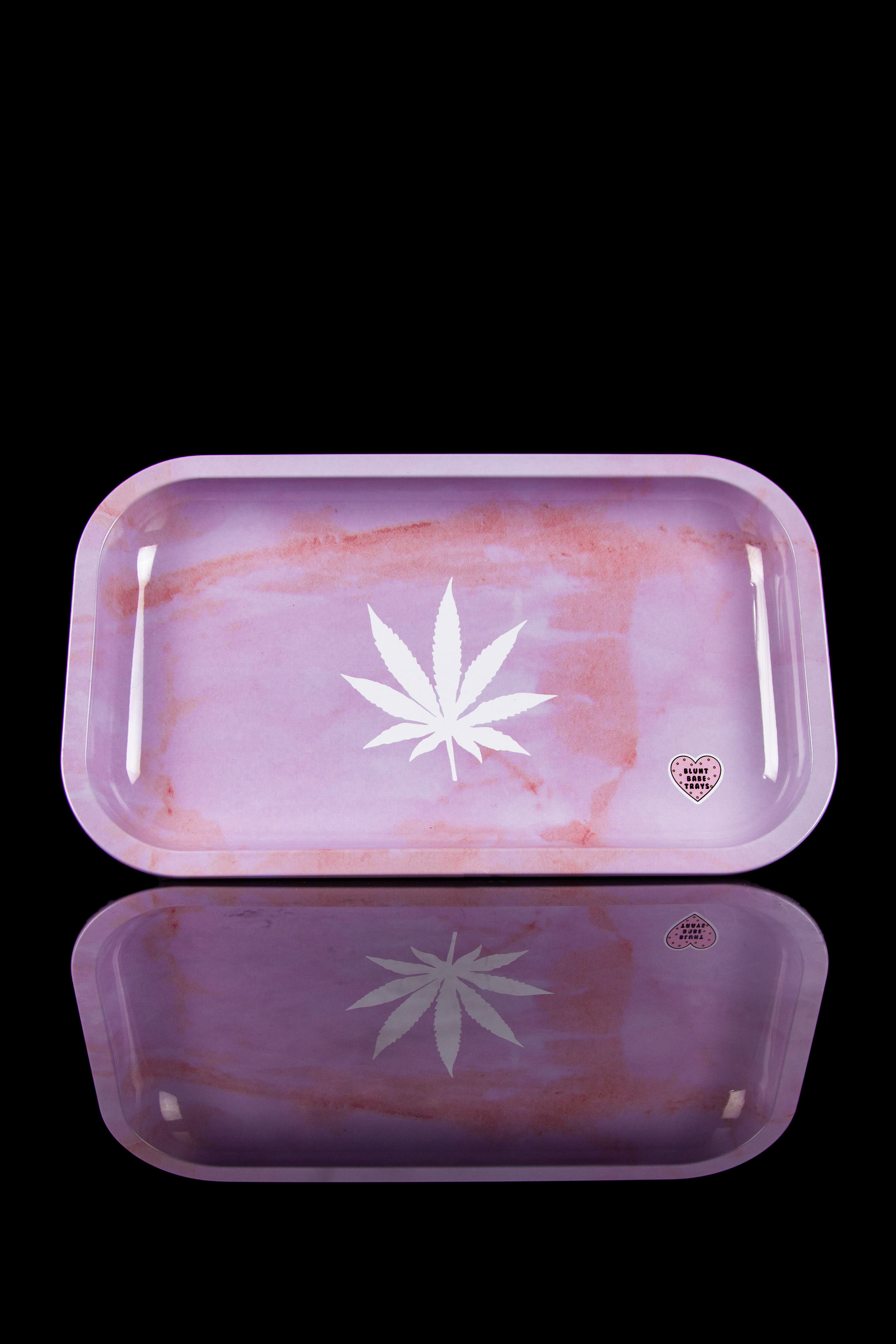Blunt Babe Pink Marble Rolling Tray - A Must - Have for Stoners