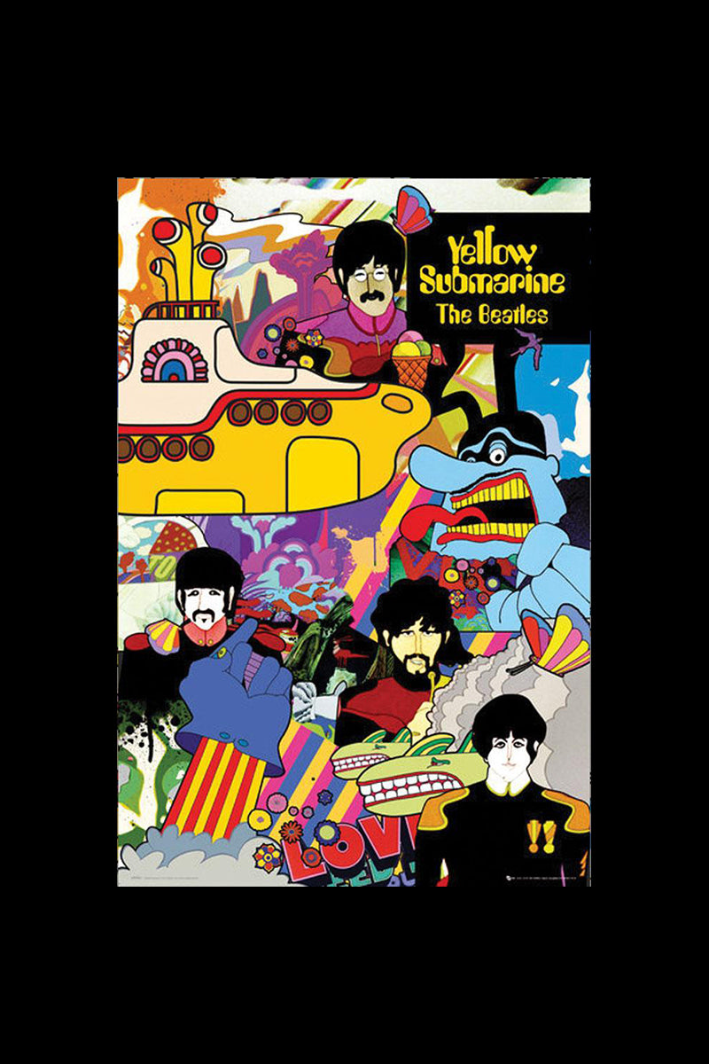 Iconic Beatles Yellow Submarine Poster - A Must-Have for Fans!