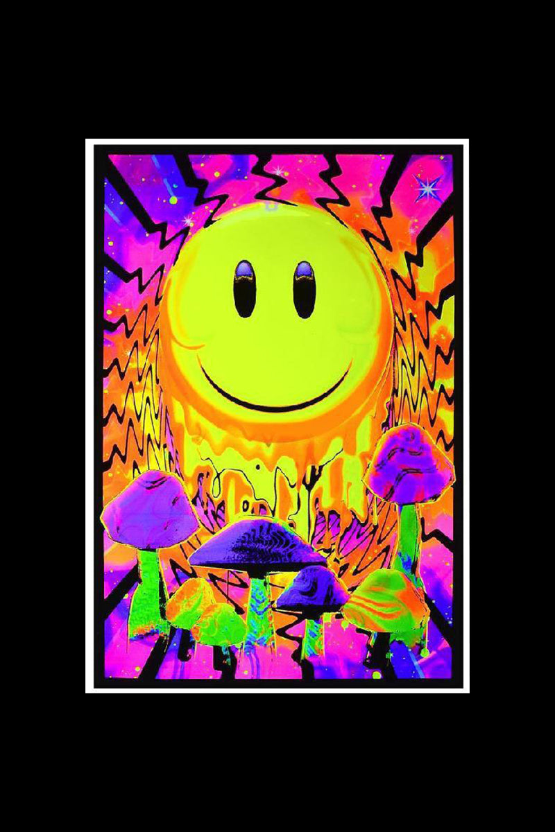 Have A Nice Trip Psychedelic Smiley Face Blacklight Poster
