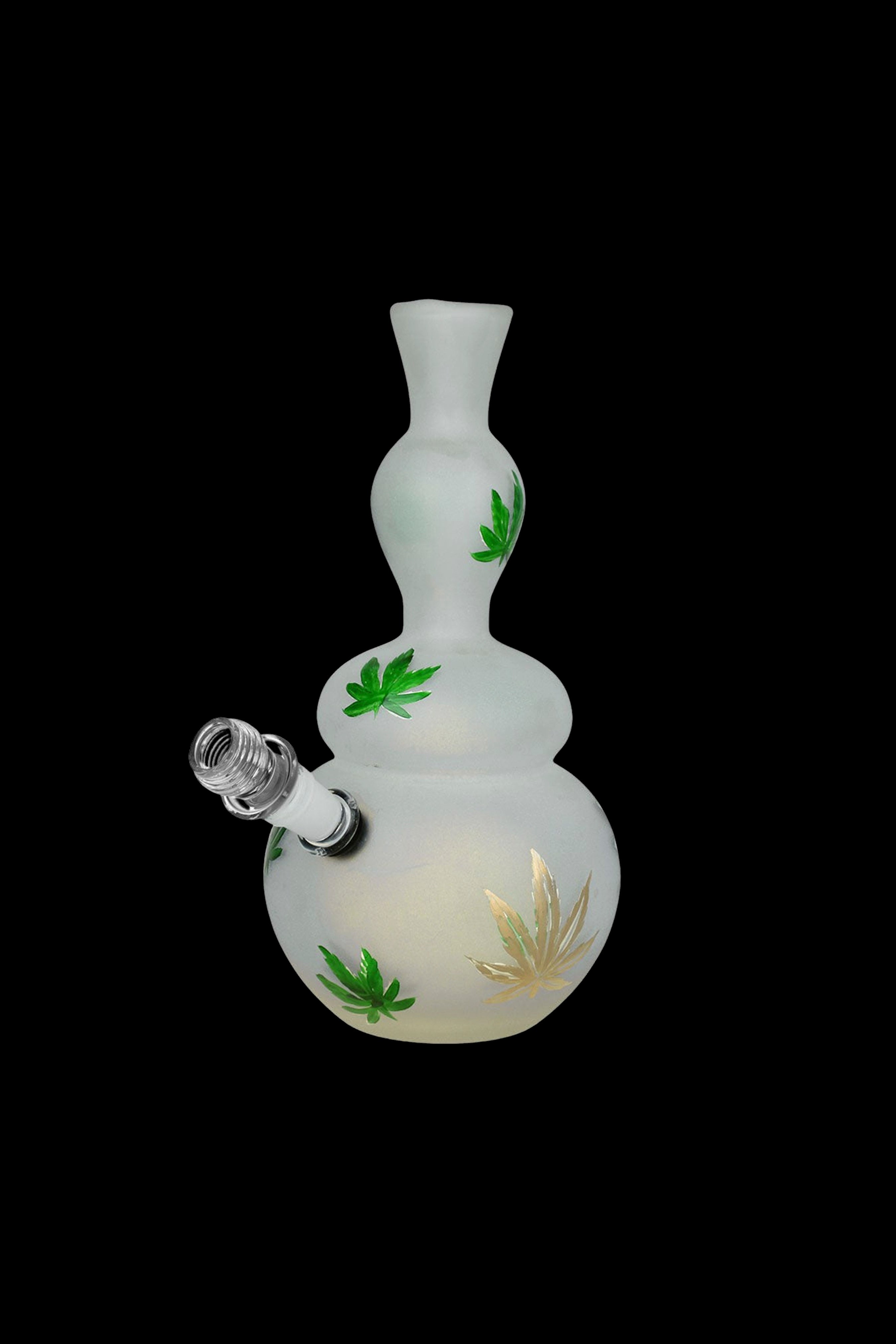 Enchanting Hemp Leaf Frosted Soft Glass Water Pipe