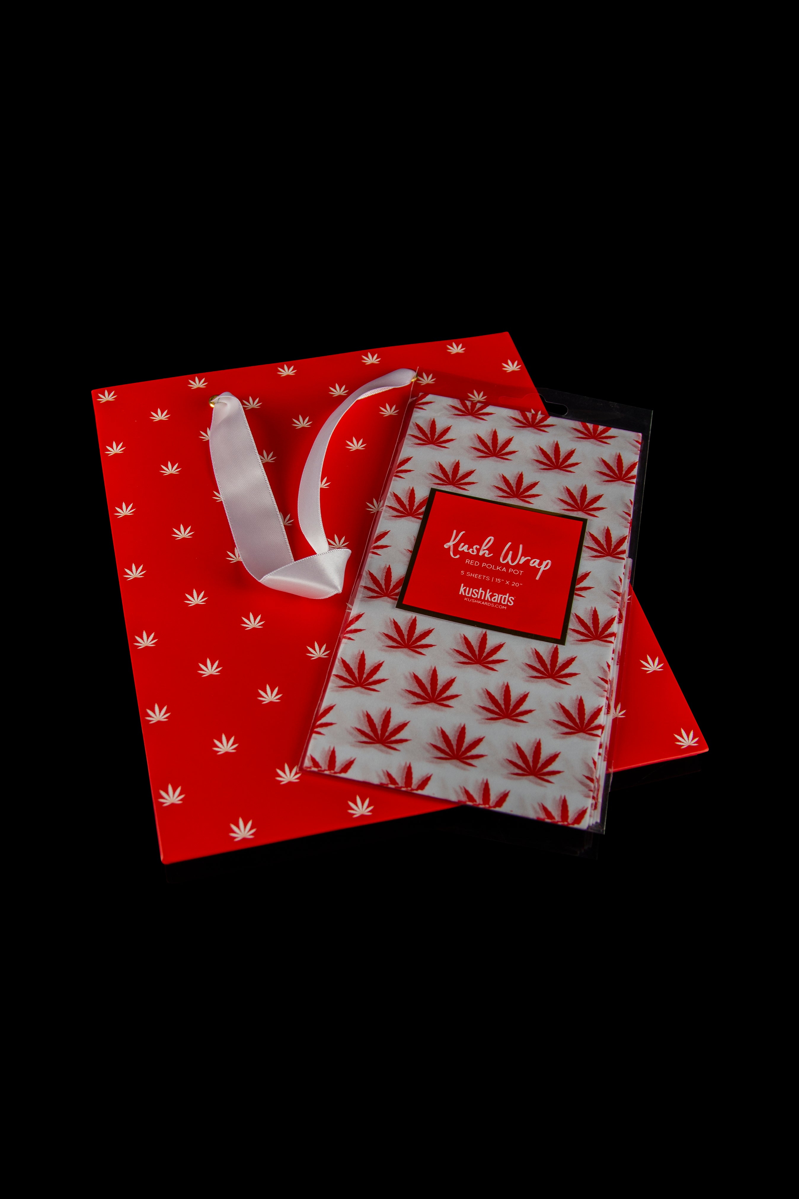 KushKards Premium Cannabis - Themed Gift Bag & Tissue Paper Set