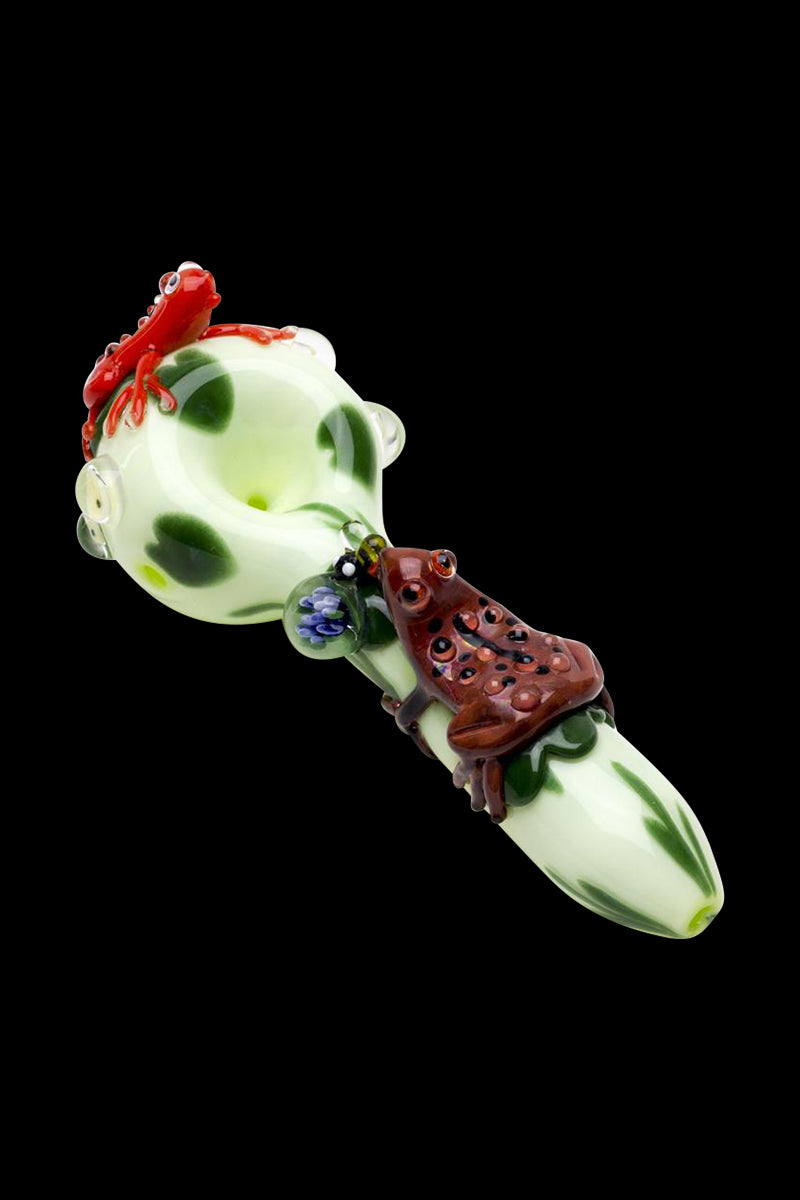 Empire Glassworks Ribbit: Premium Small Spoon Pipe for Nature Lovers