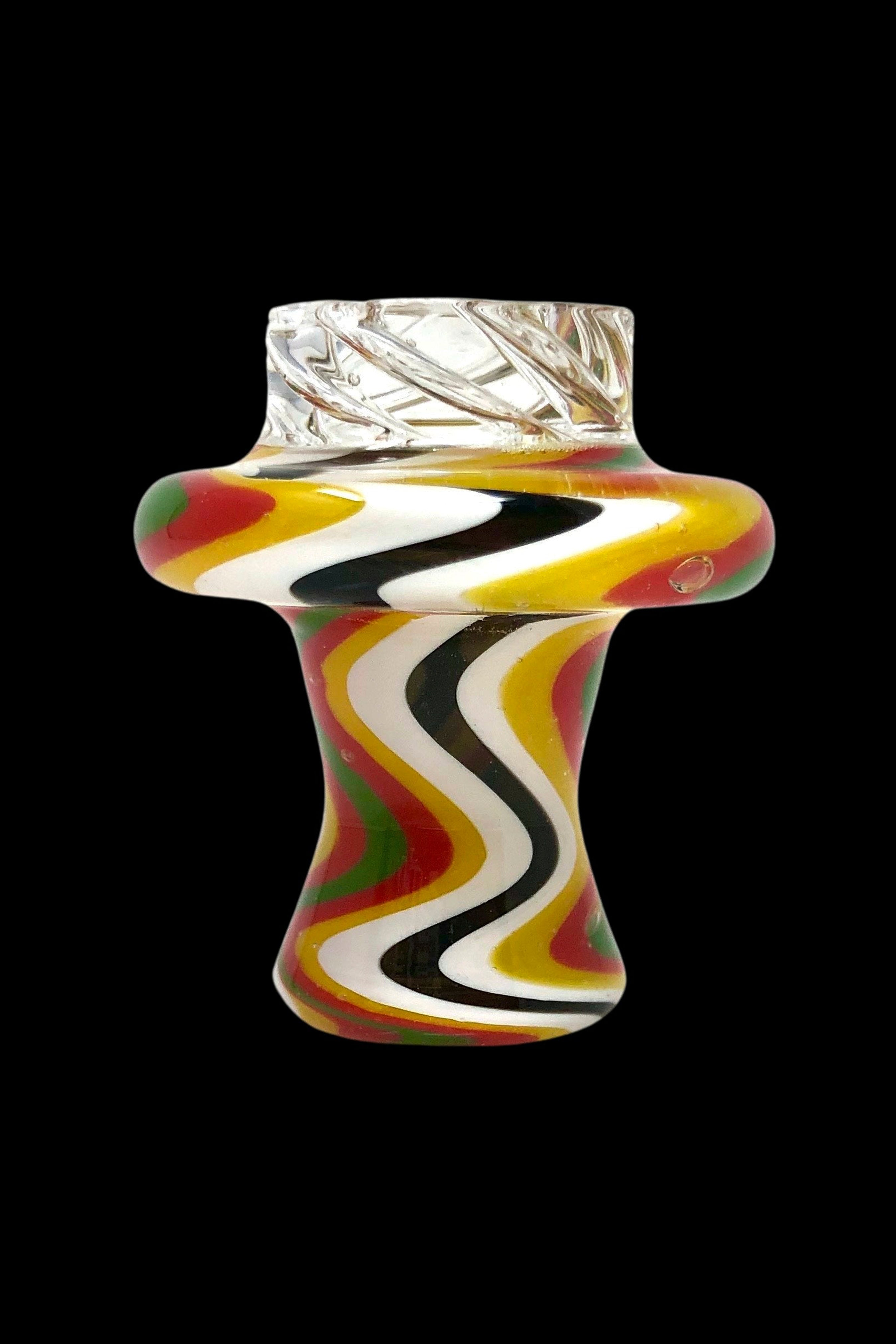 AFM Glass Turbo Reversal Glass Spinner Cap with 2 Pearls - Dabbing Perfection