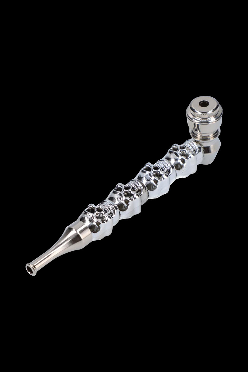 Cool Metal Hand Pipe with Stunning Skull Stem