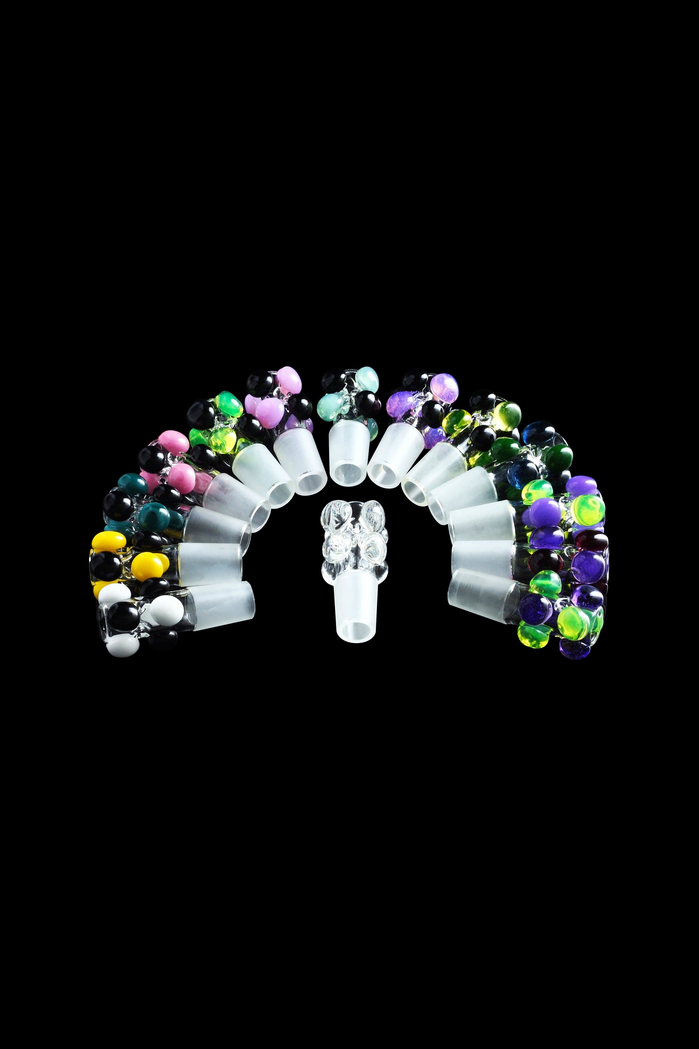 Gorgeous Clear Pinch Bowl with Colorful Marbles